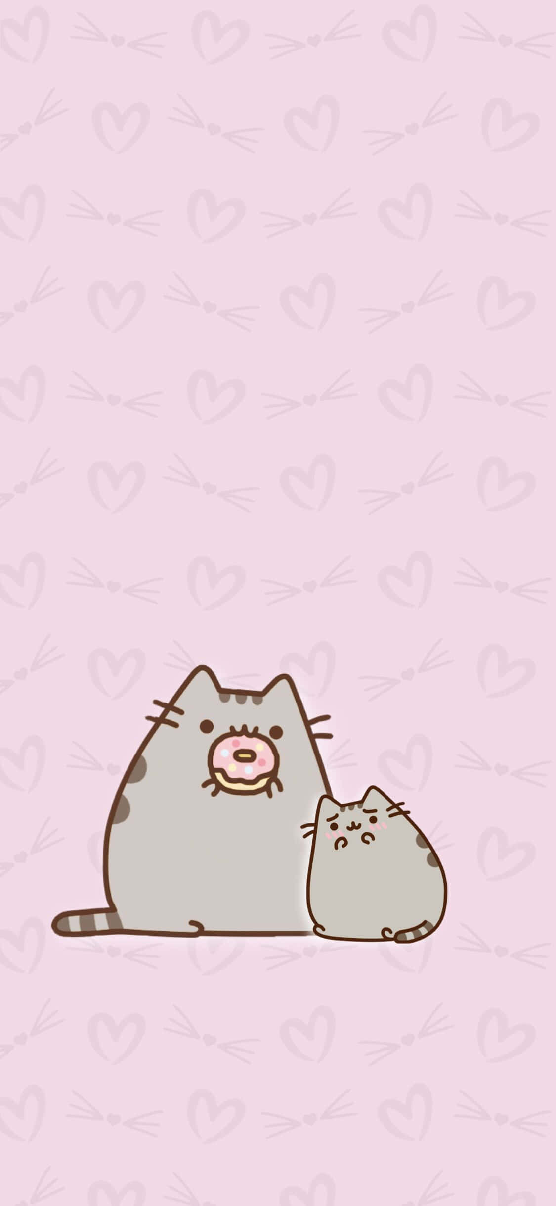 Imagen de un gato kawaii comiendo dona Fondos de pantalla
