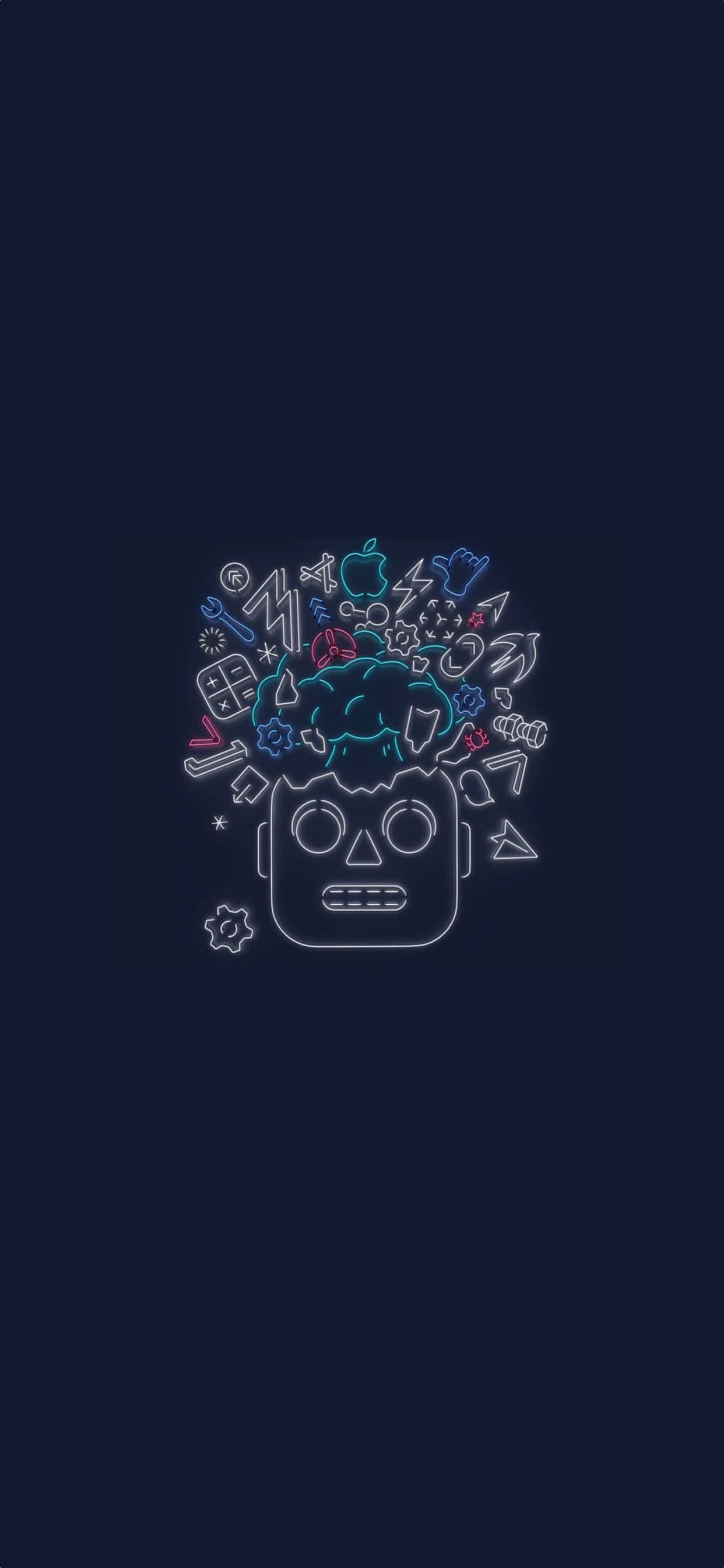 una imagen de un logotipo de apple con un montón de objetos diferentes Fondos de pantalla