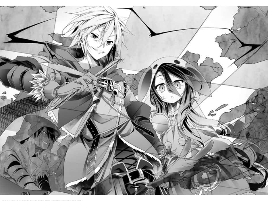 Imagen en gris de Sora y Shiro de No Game No Life Fondos de pantalla