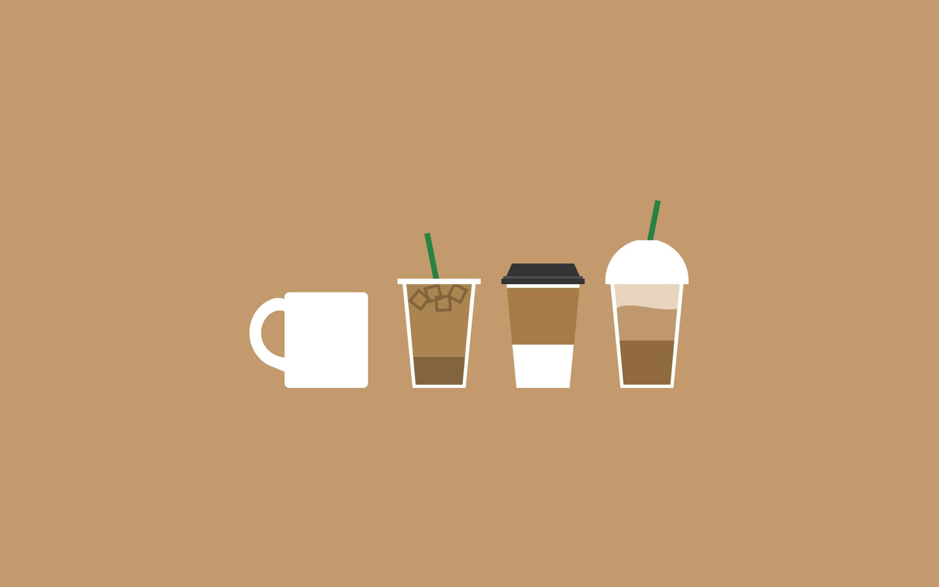 Imagen estética de café cartoon simple Fondos de pantalla