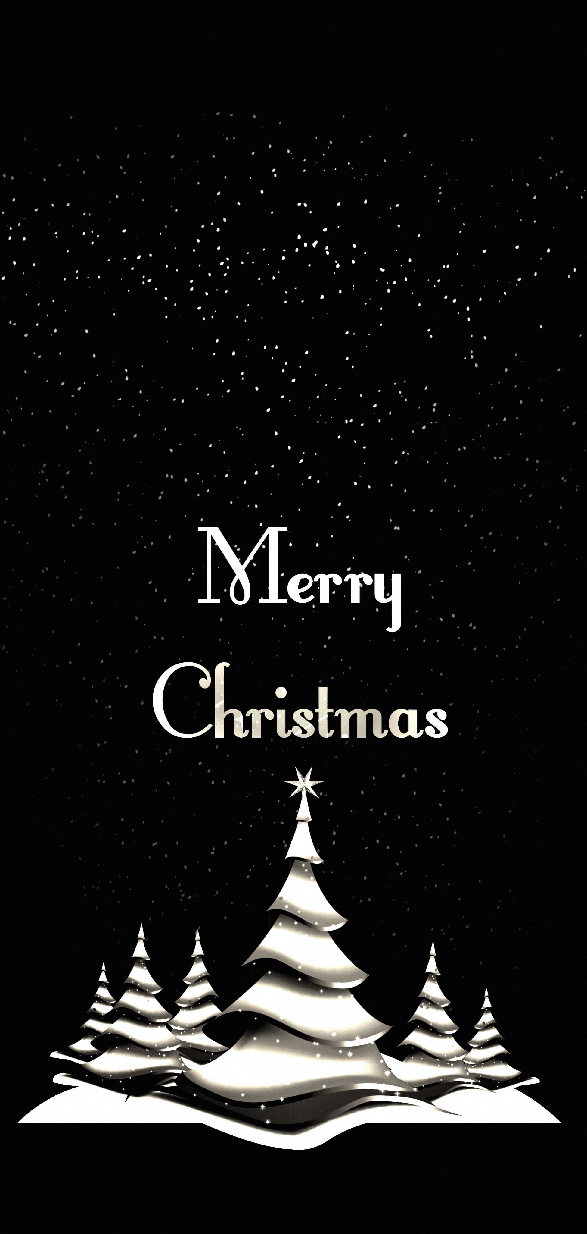 Imagen Gratis de Feliz Navidad en Blanco y Negro Fondos de pantalla