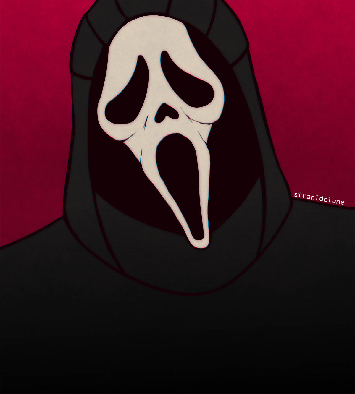 Imagen hipnotizante de Ghostface sobre un fondo rosa Fondos de pantalla