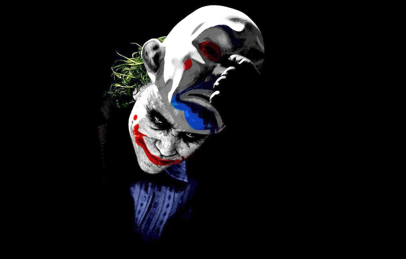 Imagen Inquietante de un Hombre con Máscara de Joker Fondos de pantalla