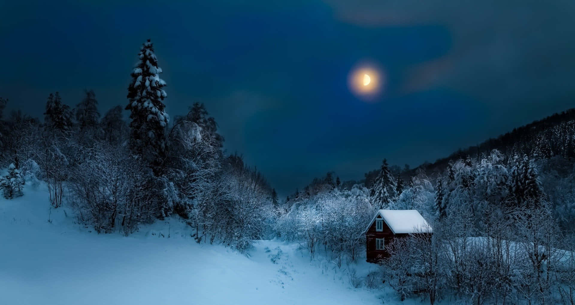 Imagen Nocturna de la Luna Maravillosa Fondos de pantalla
