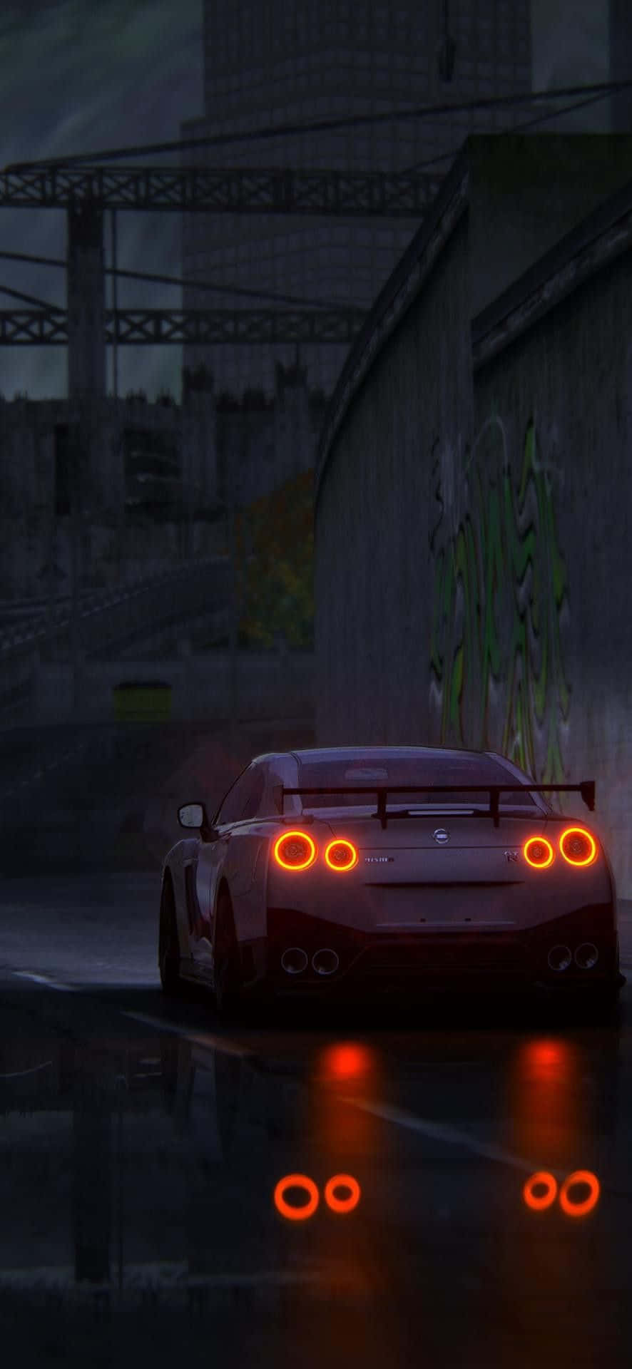 Imagen nocturna digital del Nissan R35 Gtr Fondos de pantalla