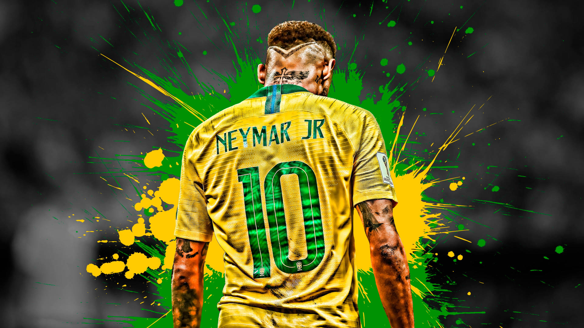 Neymar 4K pintura salpicada