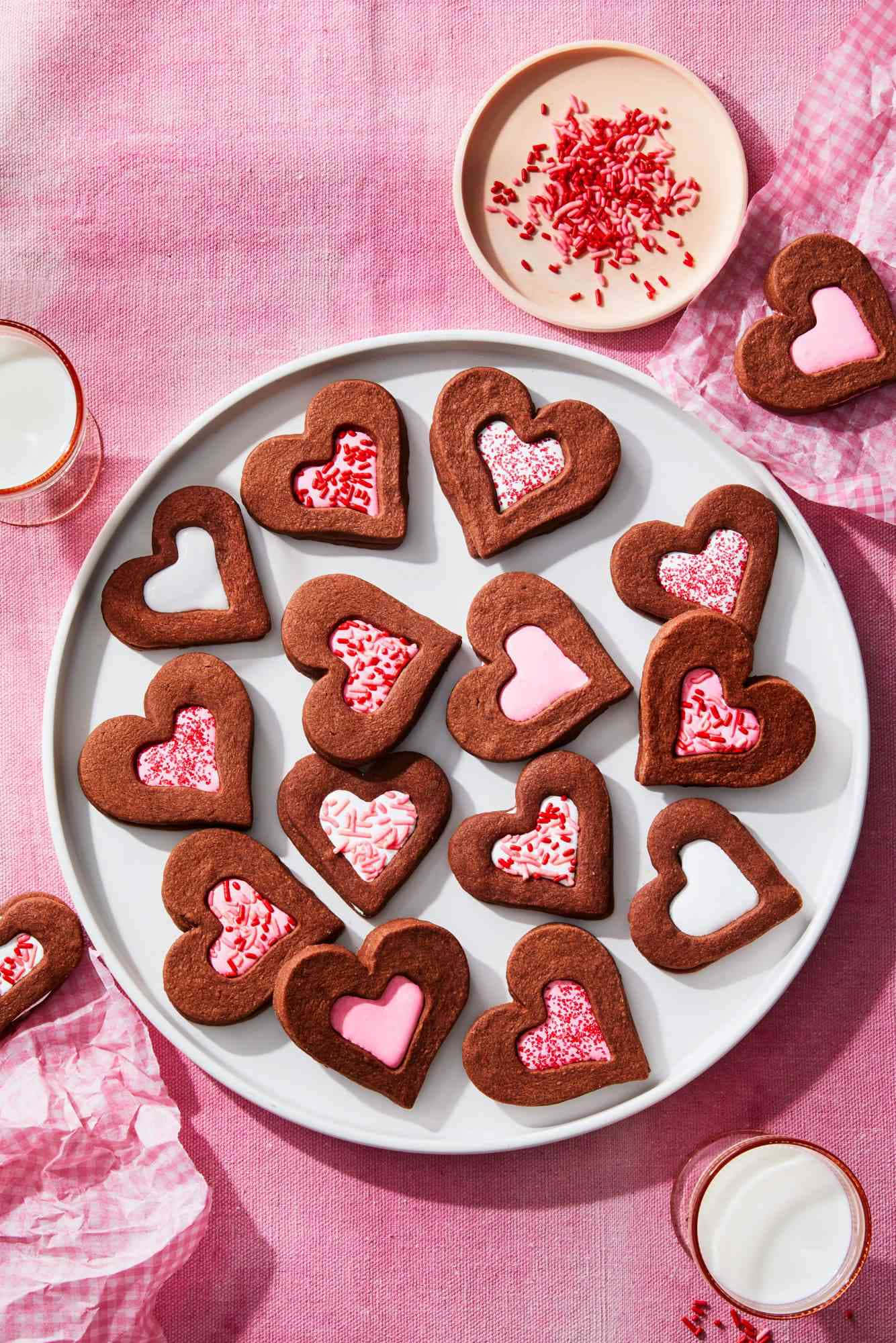 Imágenes de galletas de corazón rosas para el Día de San Valentín Fondos de pantalla