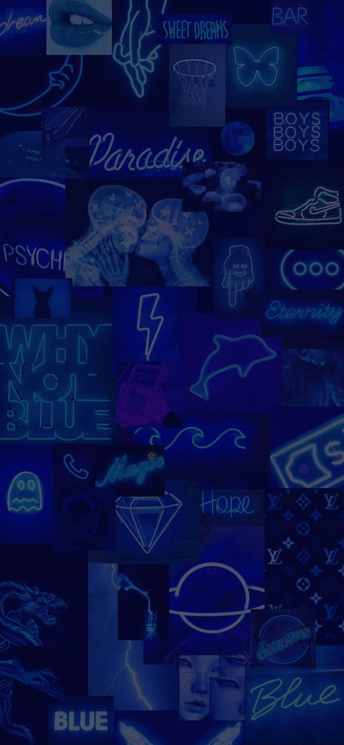 Imágenes Estéticas de Luz Neón Azul Oscuro Fondos de pantalla