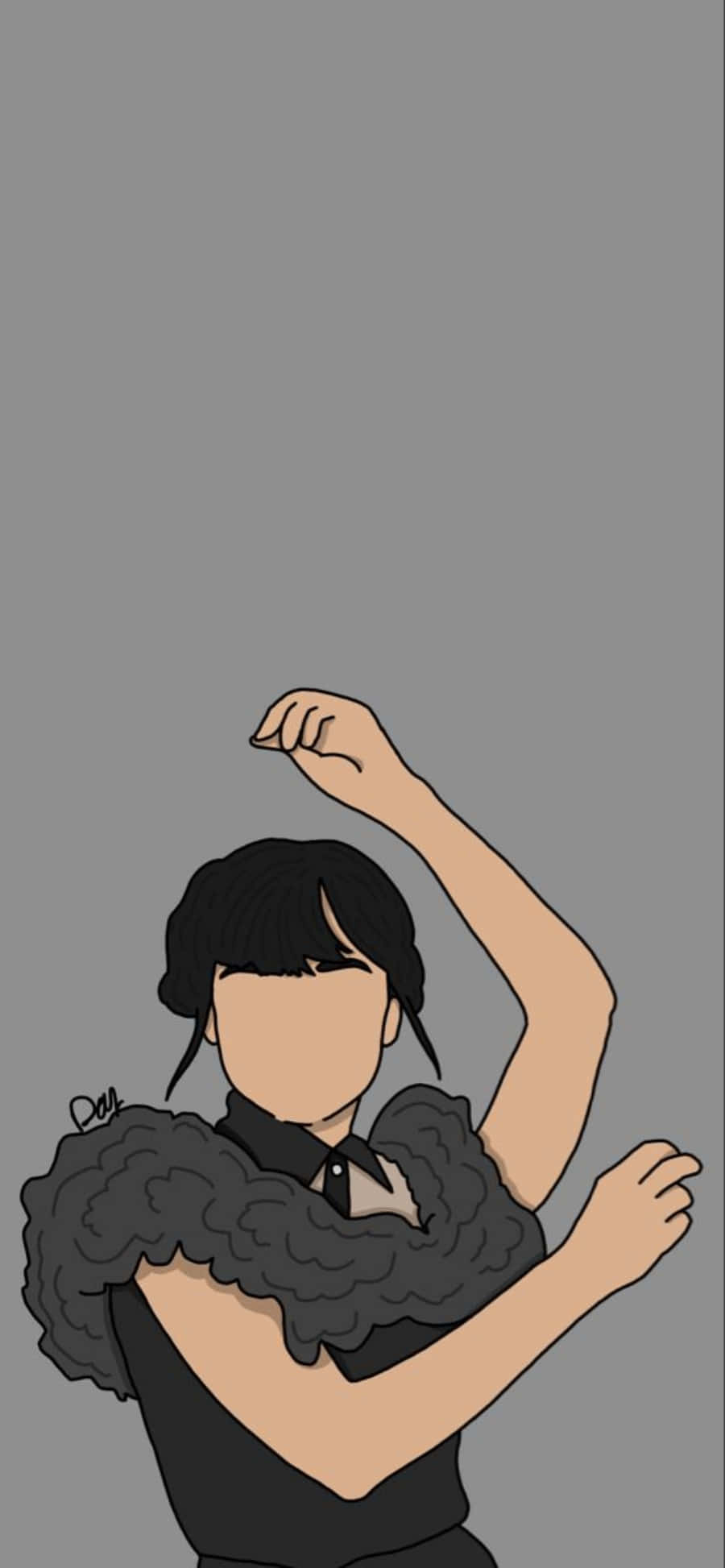 Imágenes Minimalistas del Perfil de Wednesday Addams Fondos de pantalla