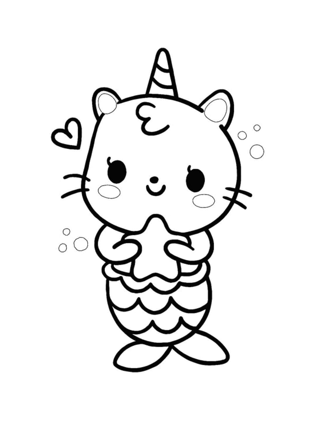 Imágenes para colorear de gato unicornio sirena Fondos de pantalla