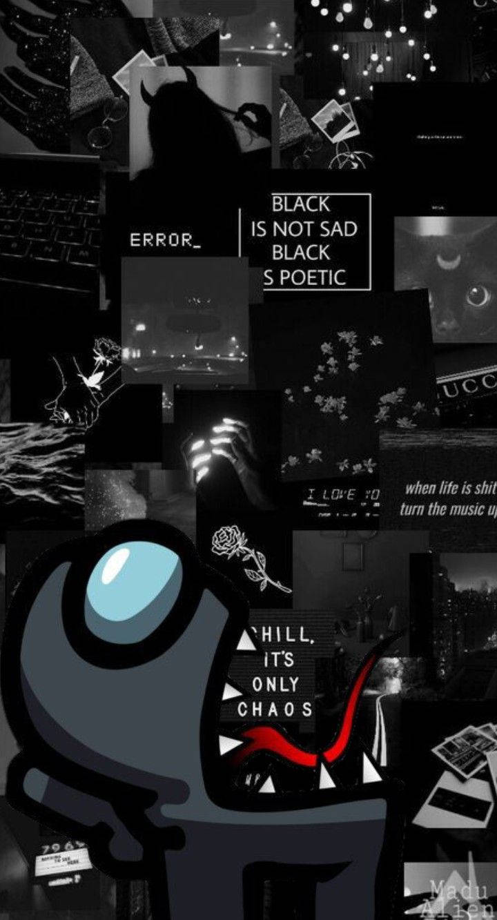 Impostor alienígena negro de Among US Fondos de pantalla