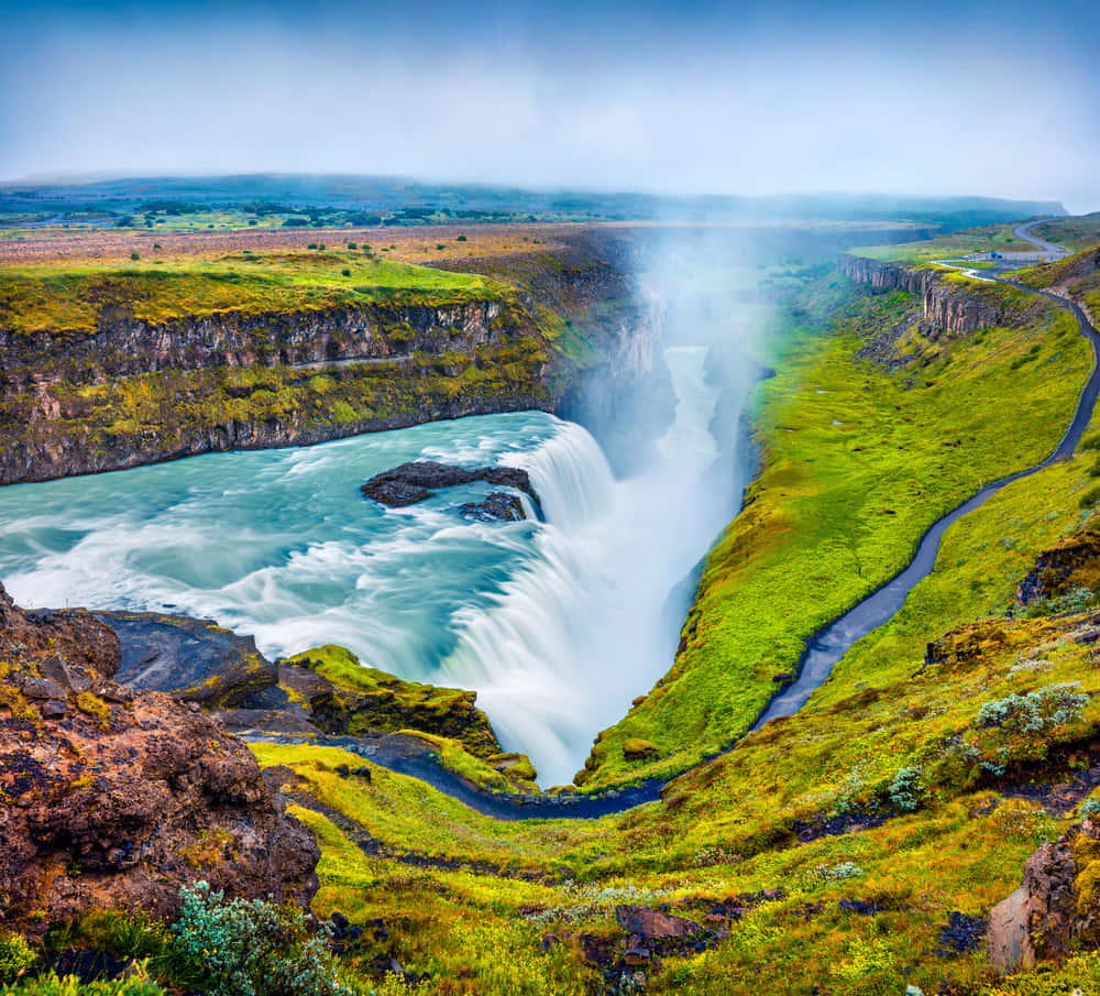 Impresionante Catarata Gullfoss en el Suroeste de Islandia Fondos de pantalla