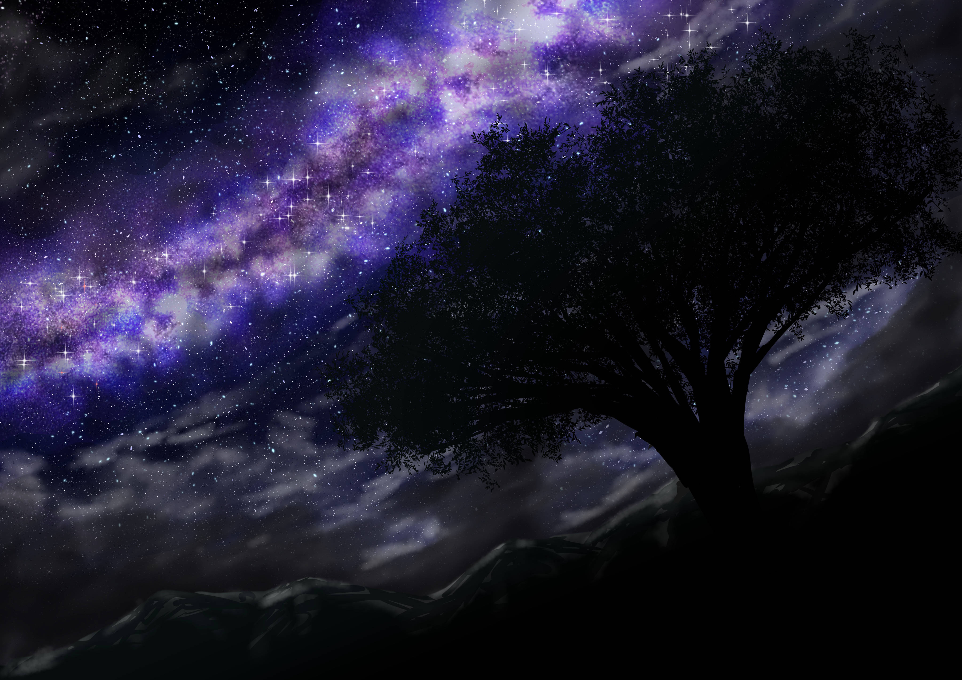 Impresionante cielo de la Vía Láctea oscuro 4K Fondos de pantalla