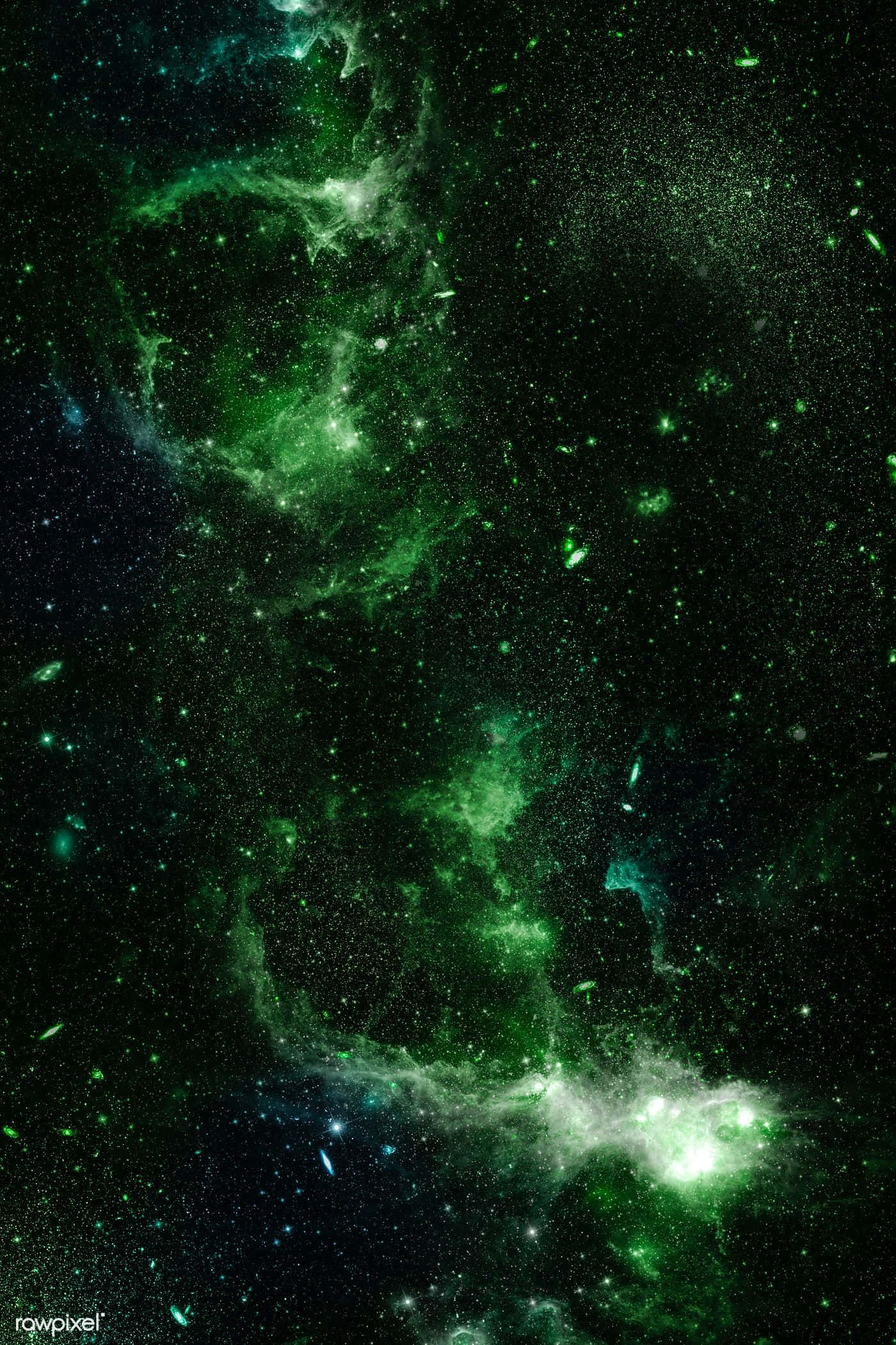 Impresionante Fondo de Galaxia Verde Fondos de pantalla