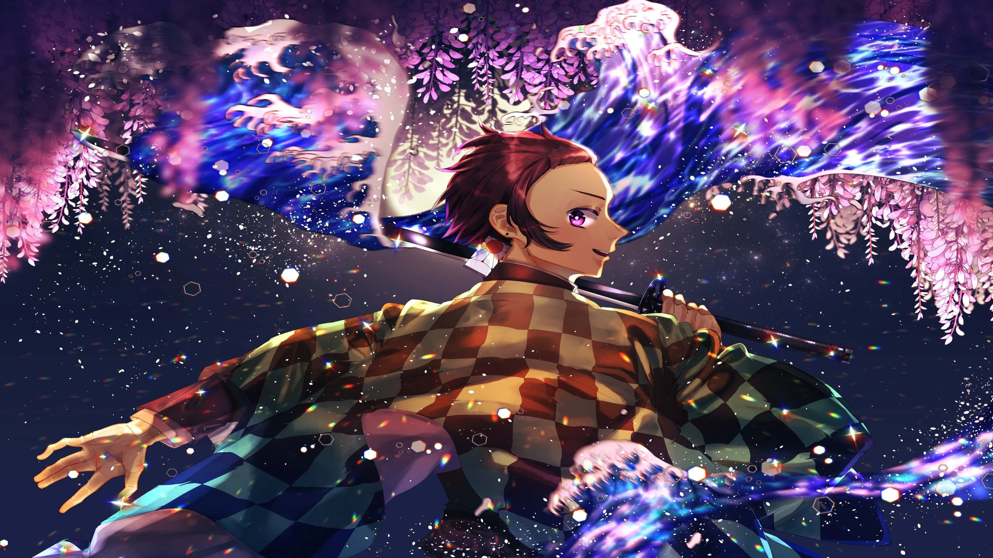 Impresionante imagen 4K del intenso momento de la serie de anime Demon Slayer. Fondos de pantalla