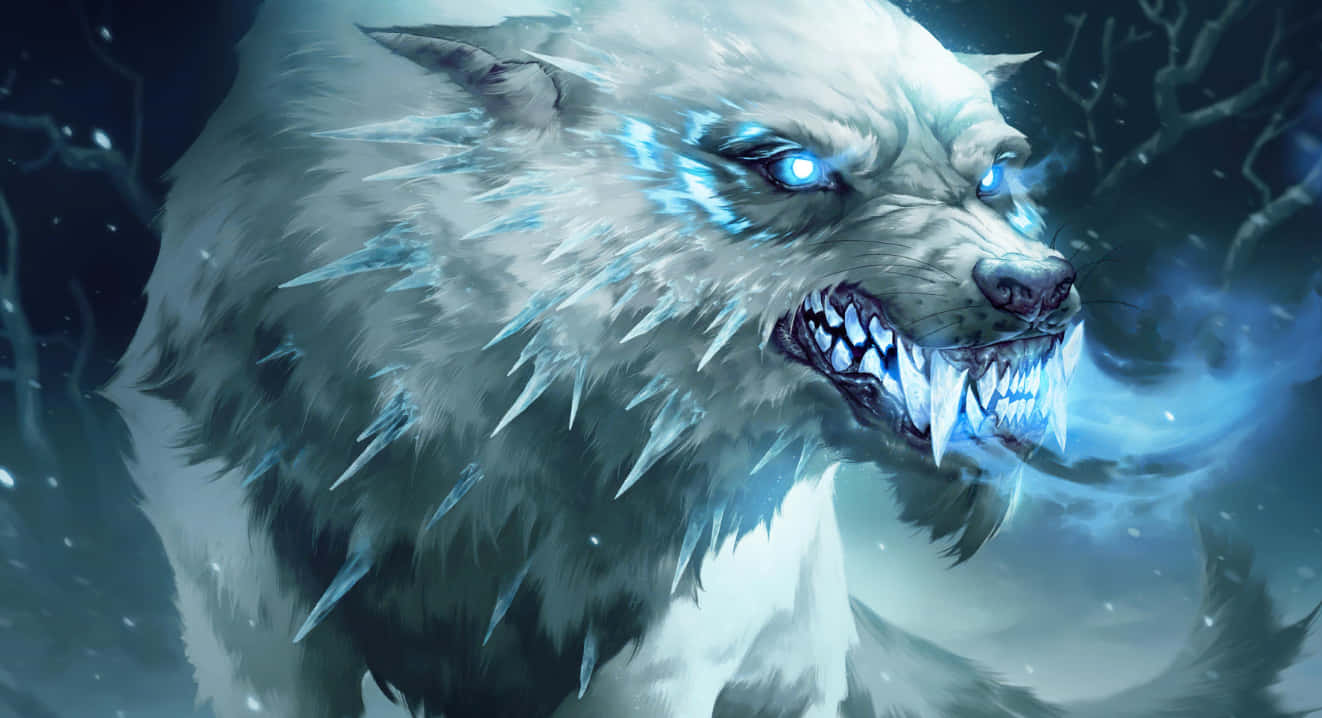 Impresionante Lobo Galáctico Contra un Fondo Cósmico Fondos de pantalla