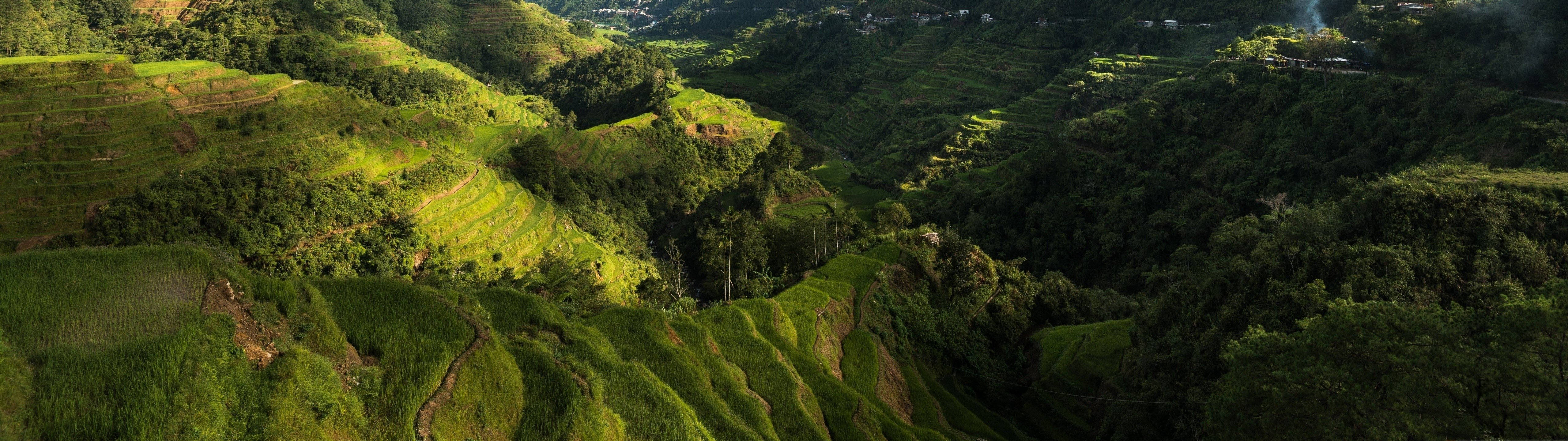 Impresionantes cielos panorámicos aéreos de paisaje Fondos de pantalla