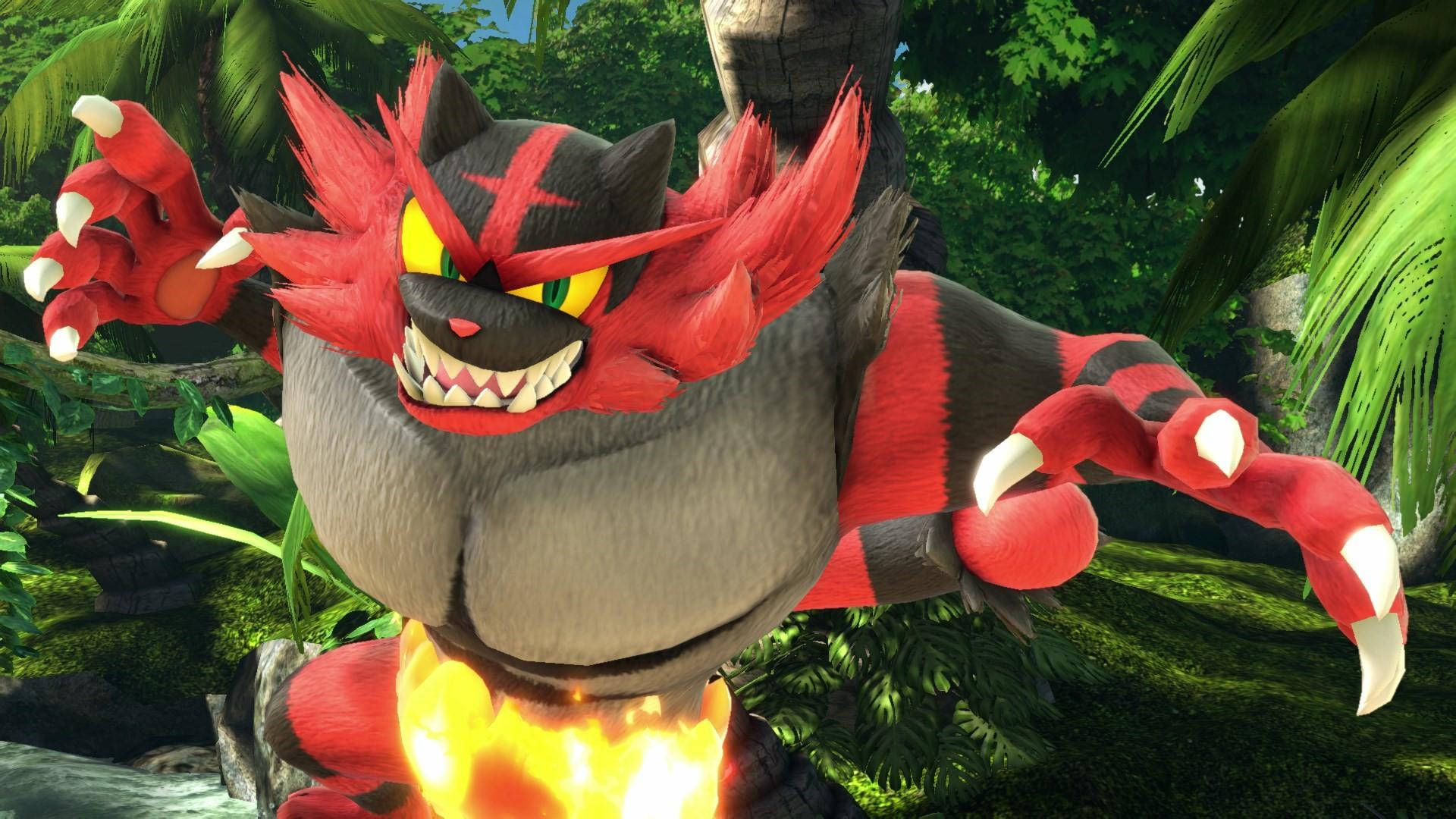 Incineroar sobre fondo verde Fondos de pantalla