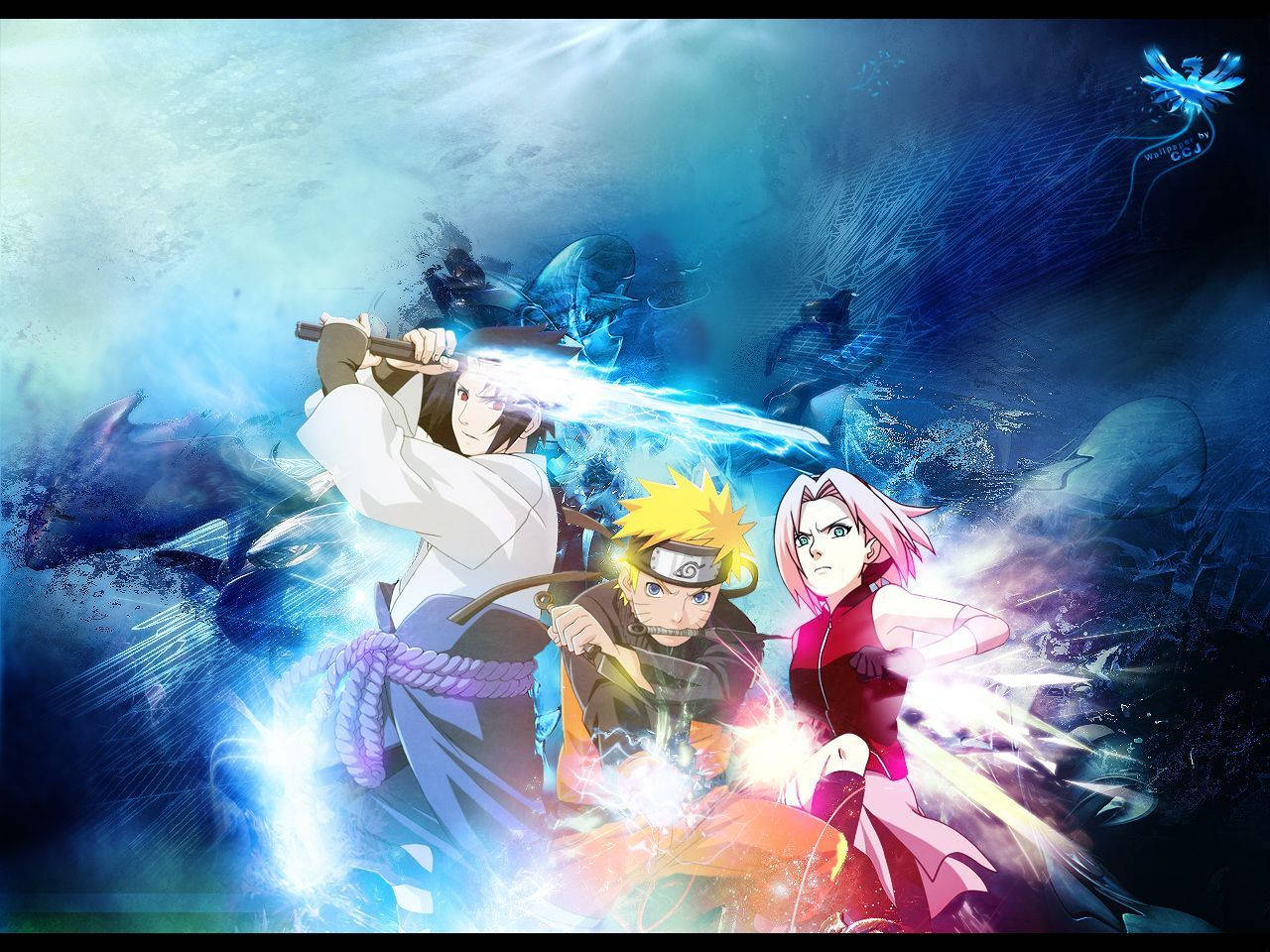Increíble Naruto con Sasuke y Sakura Fondos de pantalla