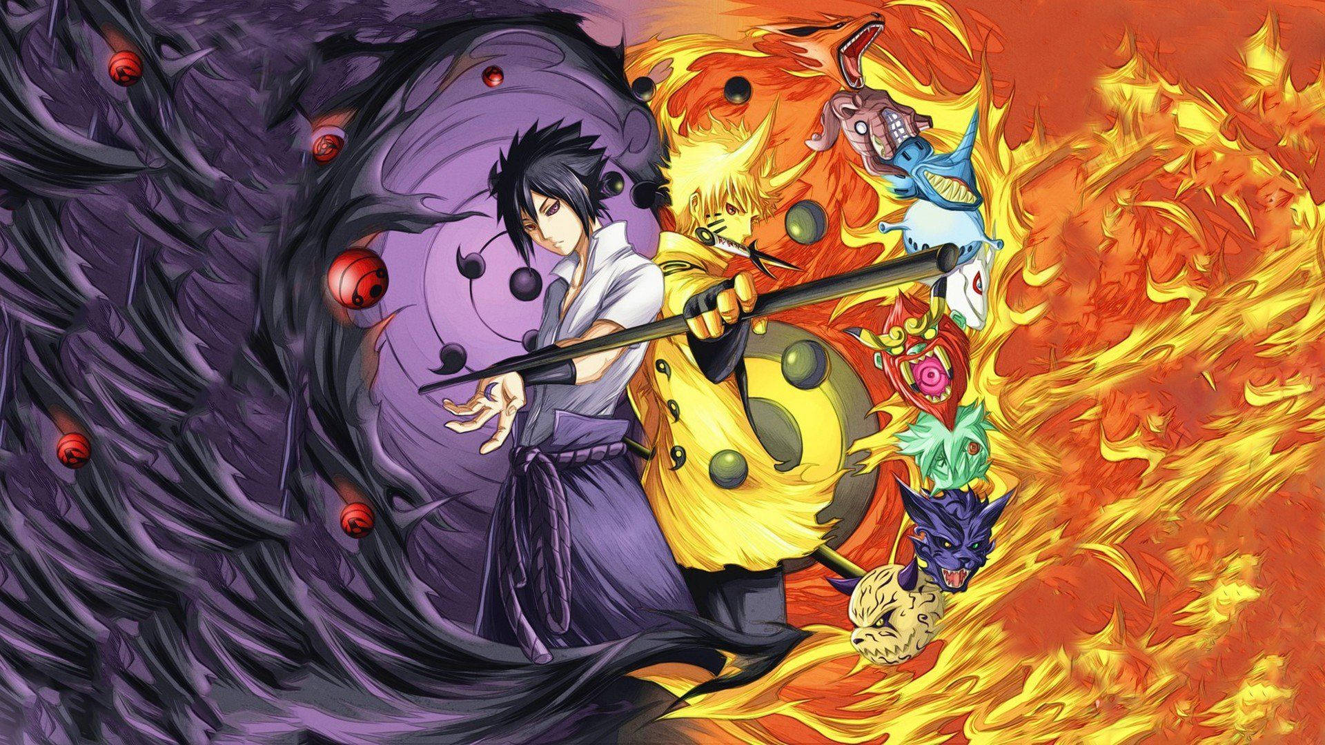 Naruto increíble junto a Sasuke Fondos de pantalla