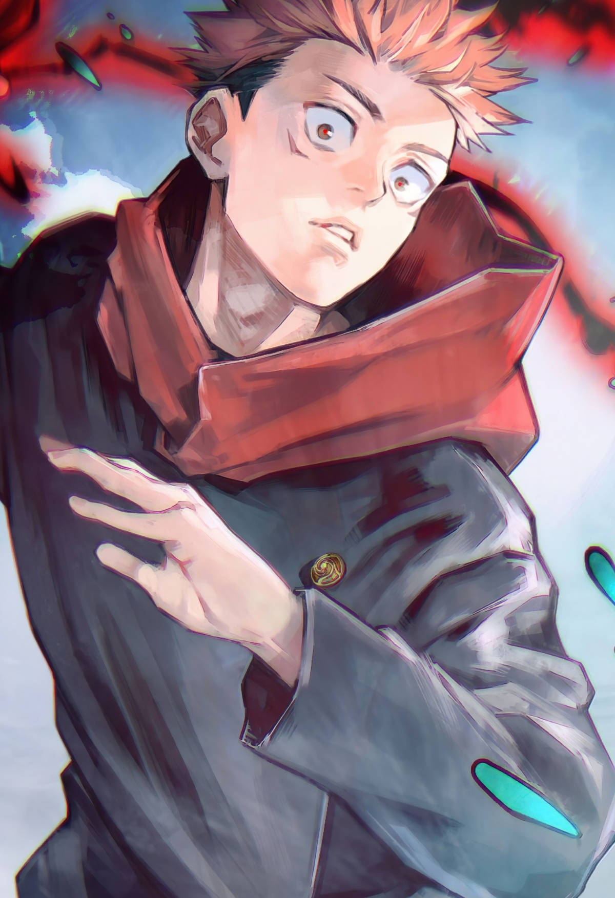 Increíble pintura de Yuji Itadori de Jujutsu Kaisen para teléfono Fondos de pantalla