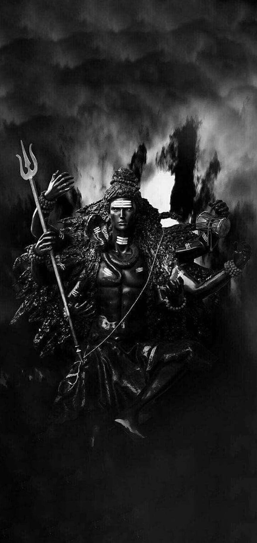 Increíble Shiva Oscuro Monocromático Fondos de pantalla