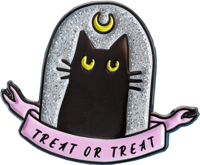 Insignia de Halloween de Gato Negro y Dulces Fondos de pantalla