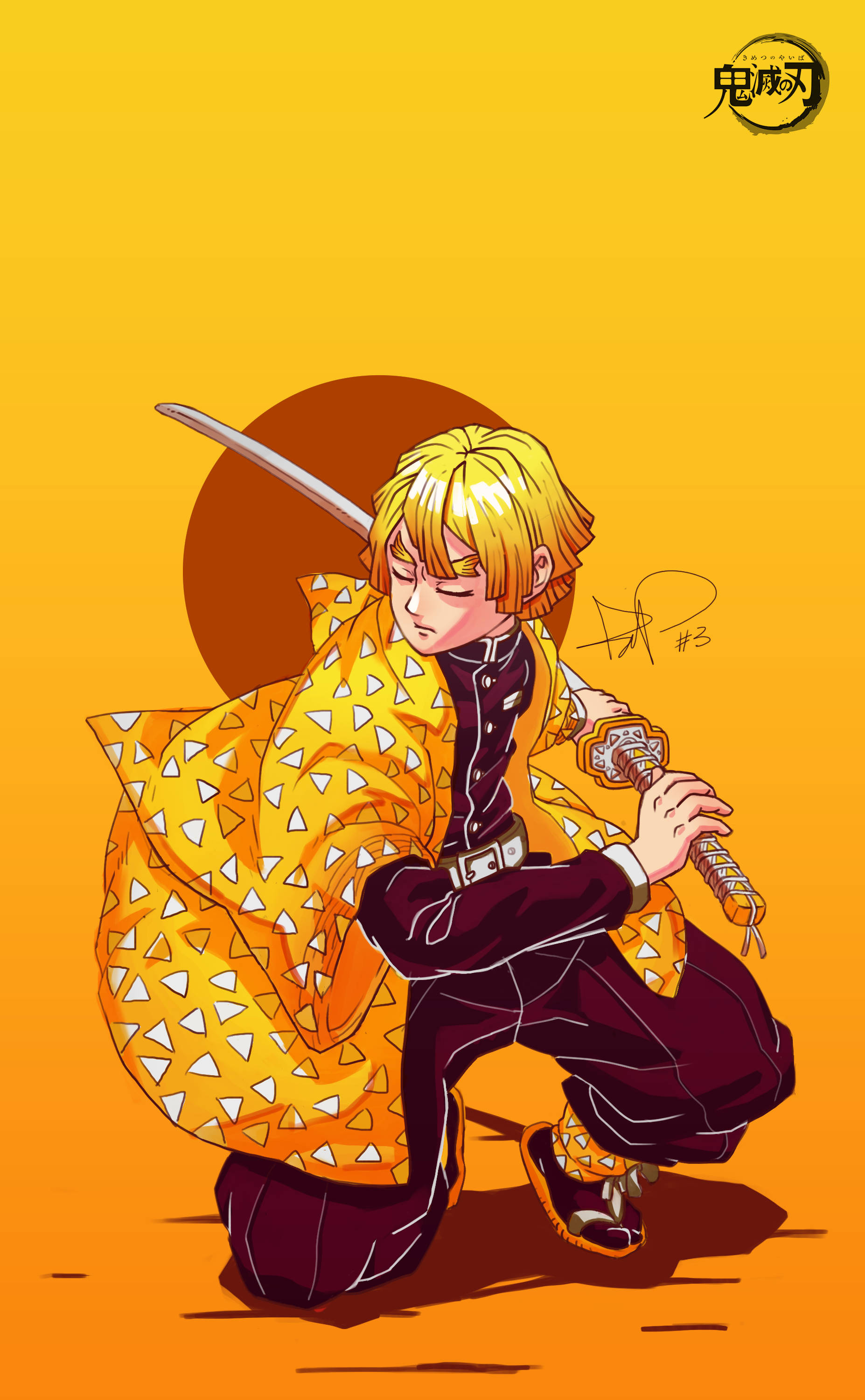Inspírate con el coraje de Zenitsu Fondos de pantalla