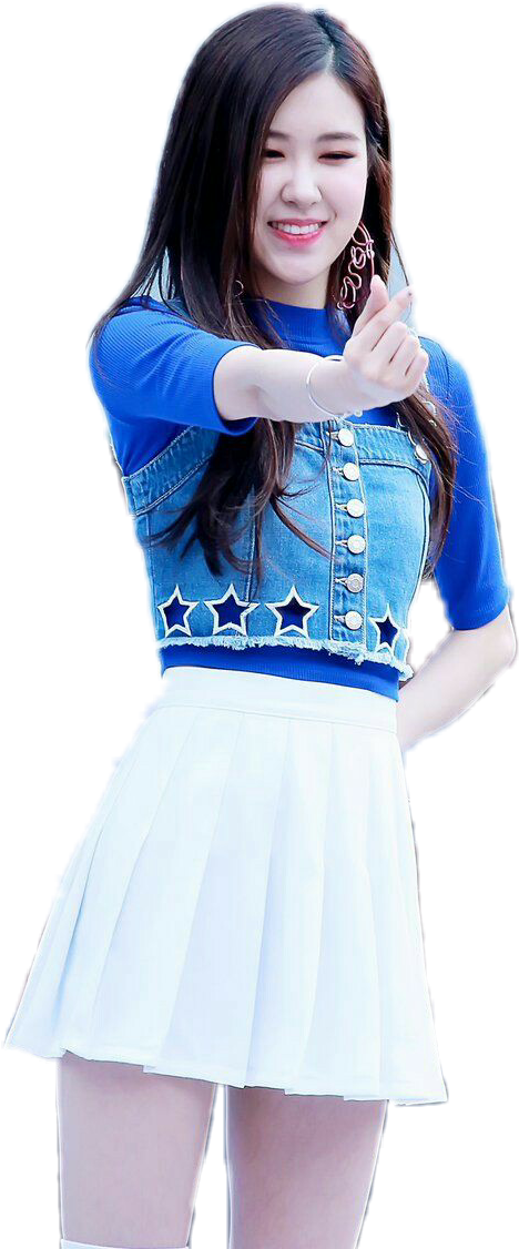 Integrante de Blackpink con top de mezclilla azul y falda blanca Fondos de pantalla