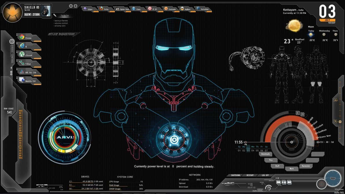 Escritorio de Jarvis de Iron Man