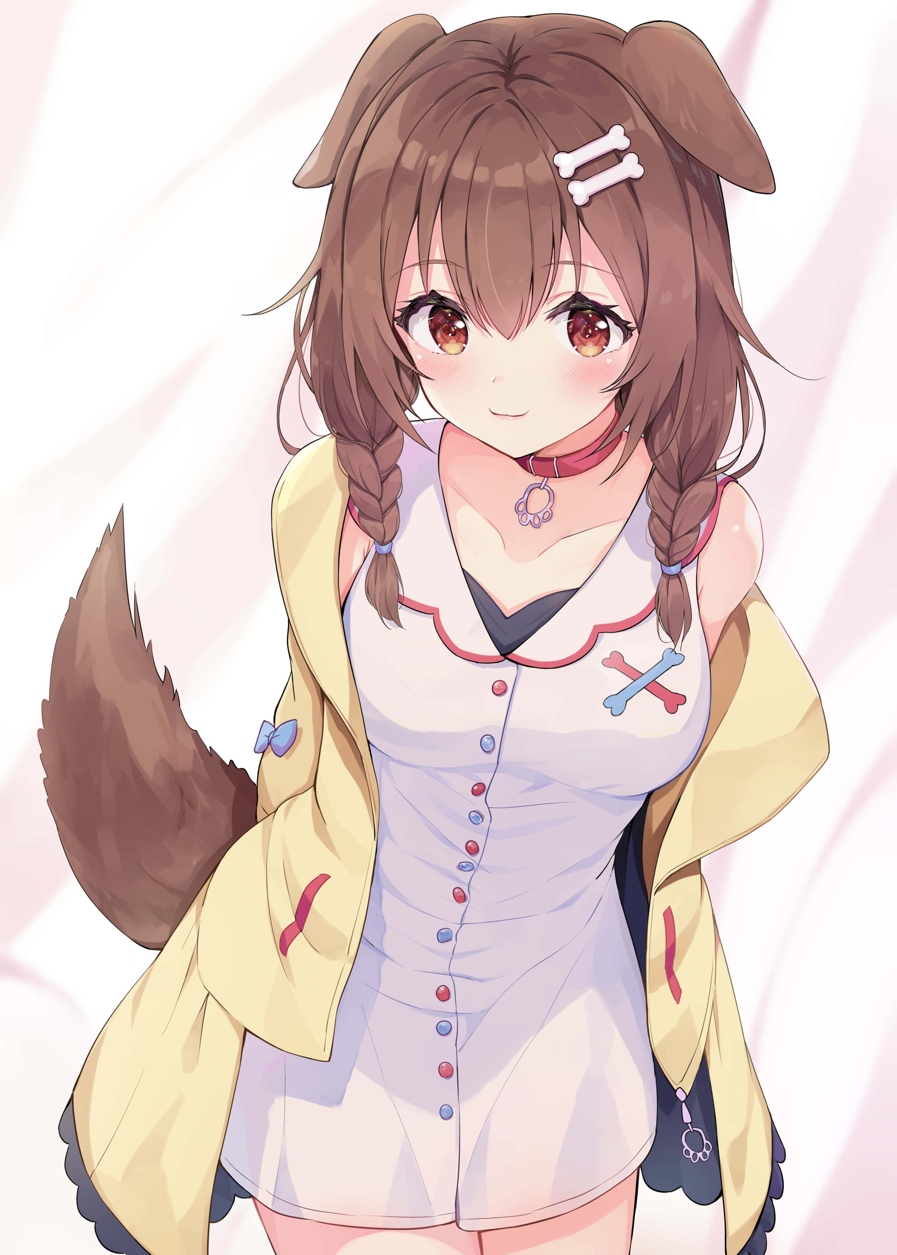 Inugami Korone Escondiendo Sus Manos Fondos de pantalla