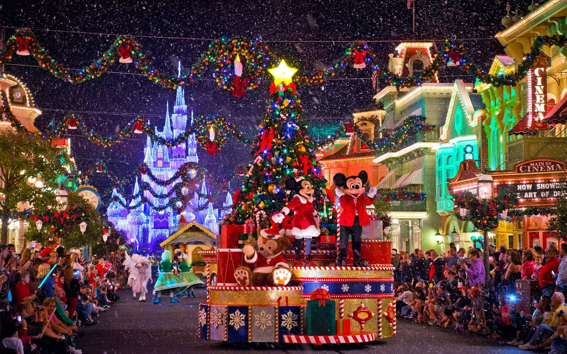 Invernal País de las Maravillas Nevado con Mickey Mouse y sus Amigos Fondos de pantalla