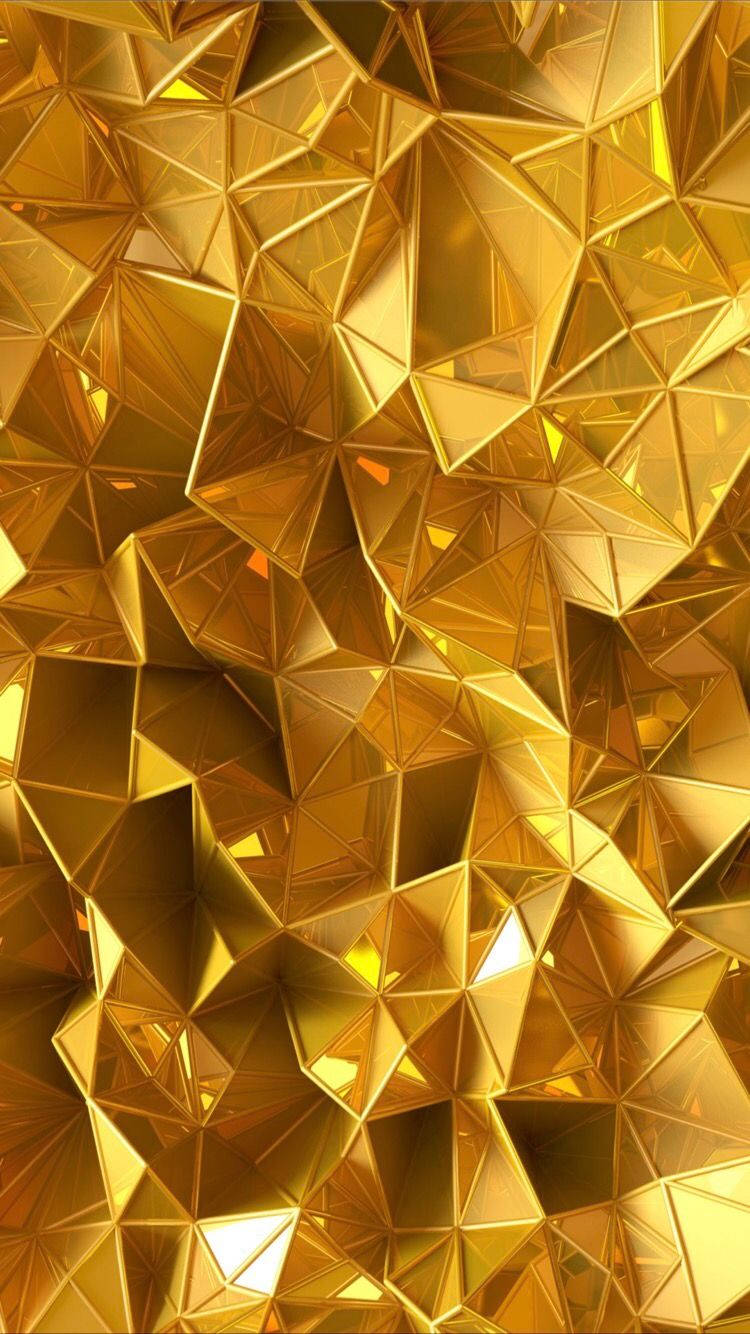 iPhone 12 Pro Max Dorado Poligonal Fondos de pantalla