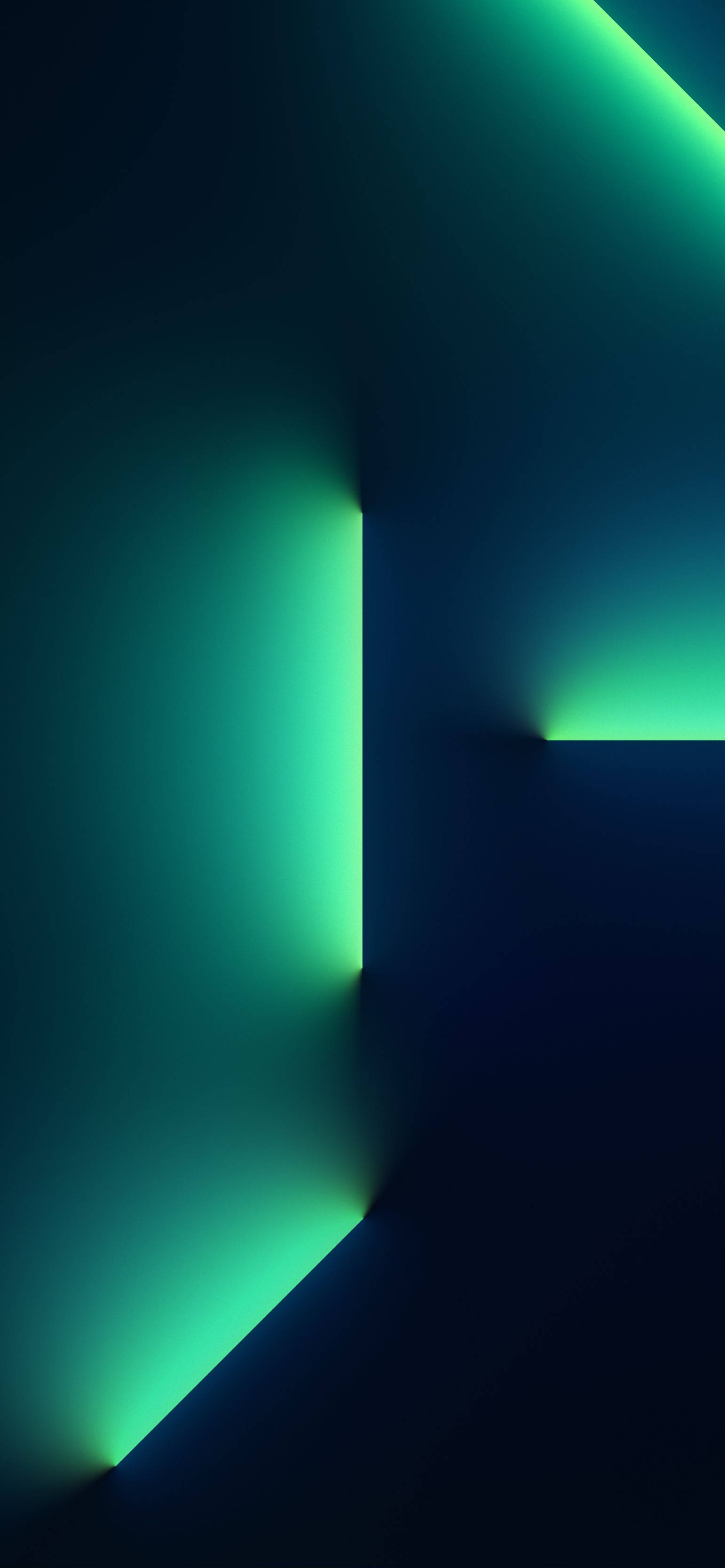 iPhone 13 Haz de Luz Verde Oscuro Fondos de pantalla