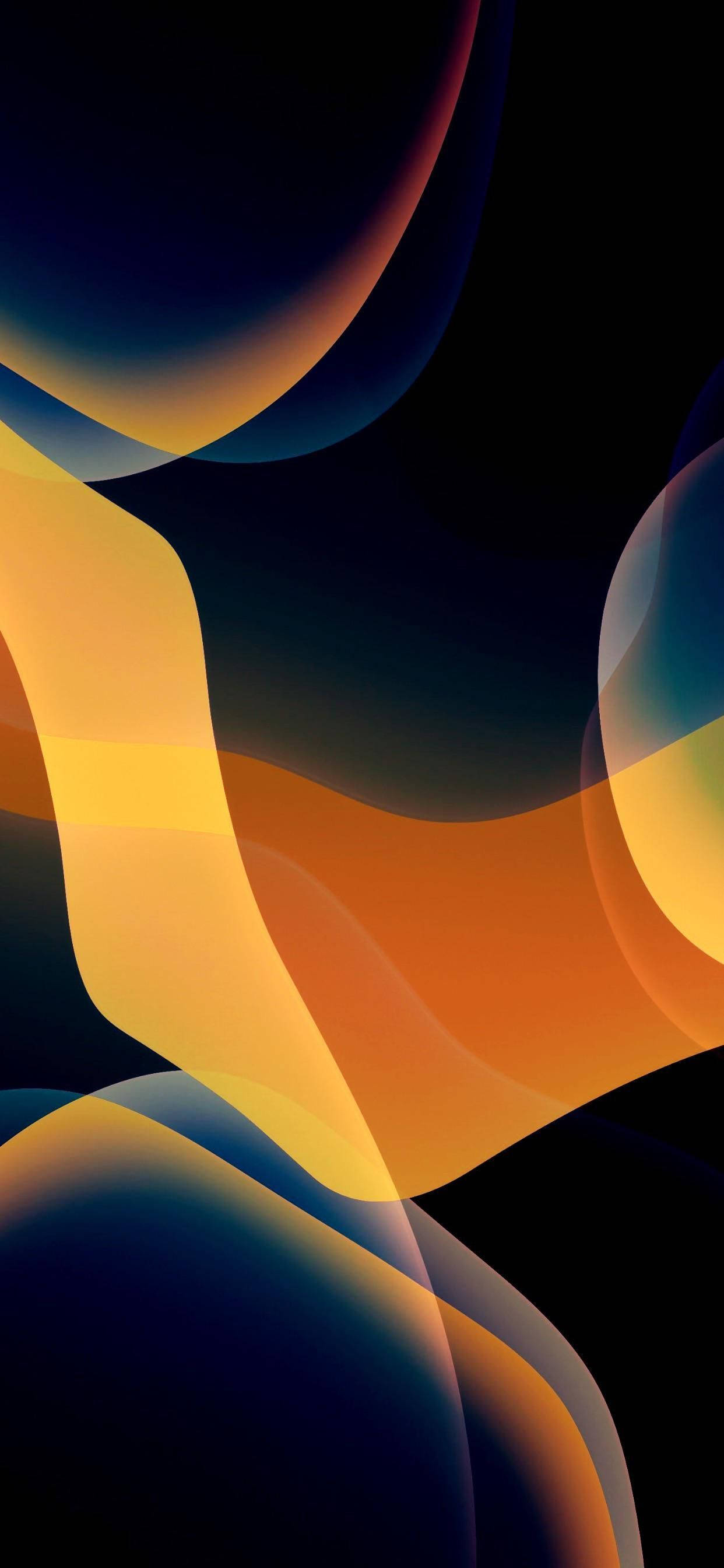 iPhone 13 iOS Amarillo Azul Abstracto Fondos de pantalla