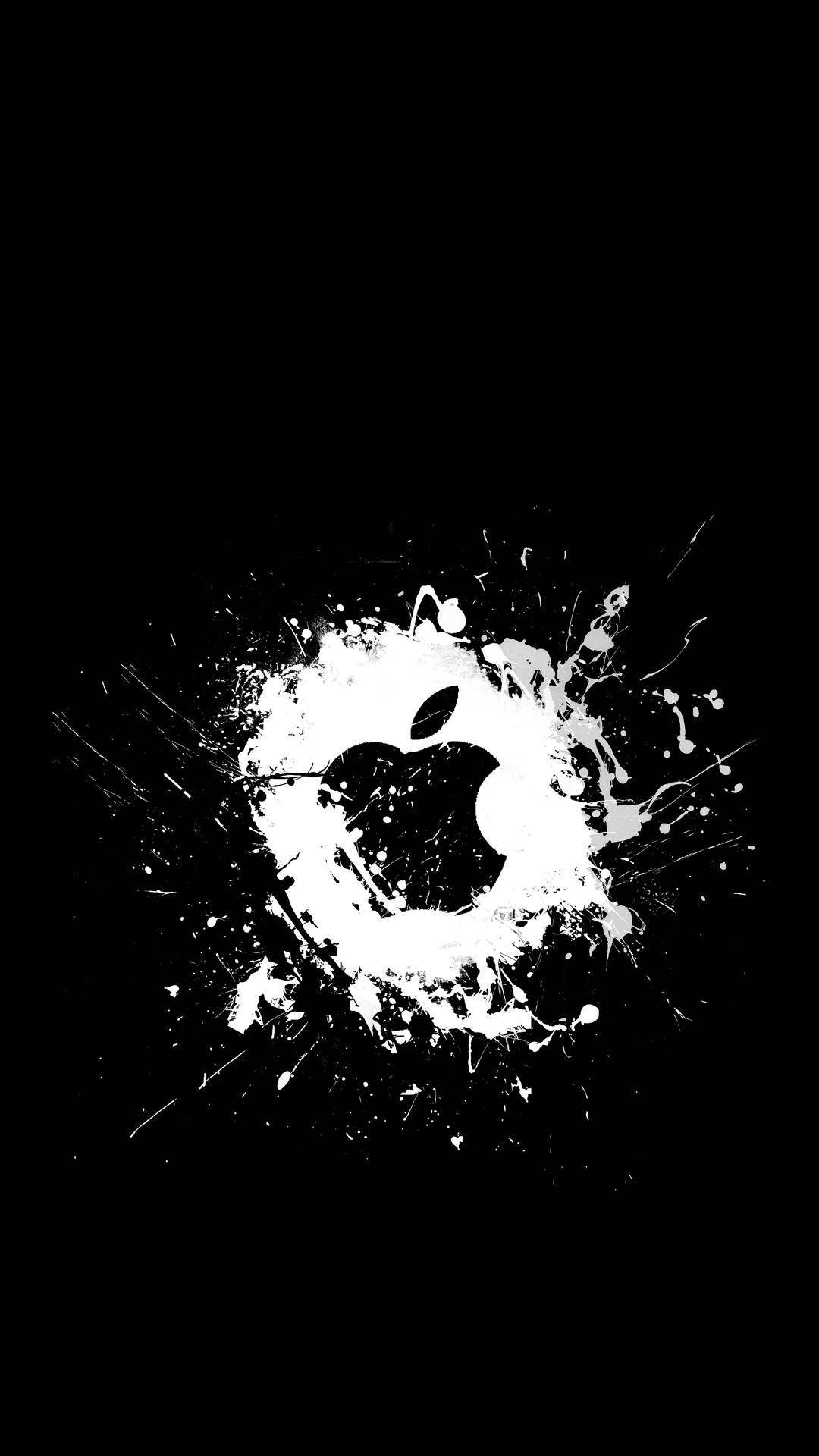 iPhone con Logo de Apple Negro y Salpicadura Blanca Fondos de pantalla