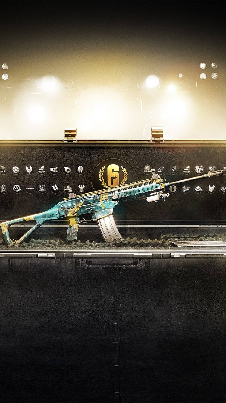 iPhone de Rainbow Six Siege con arma Nebulosa Azul Fondos de pantalla