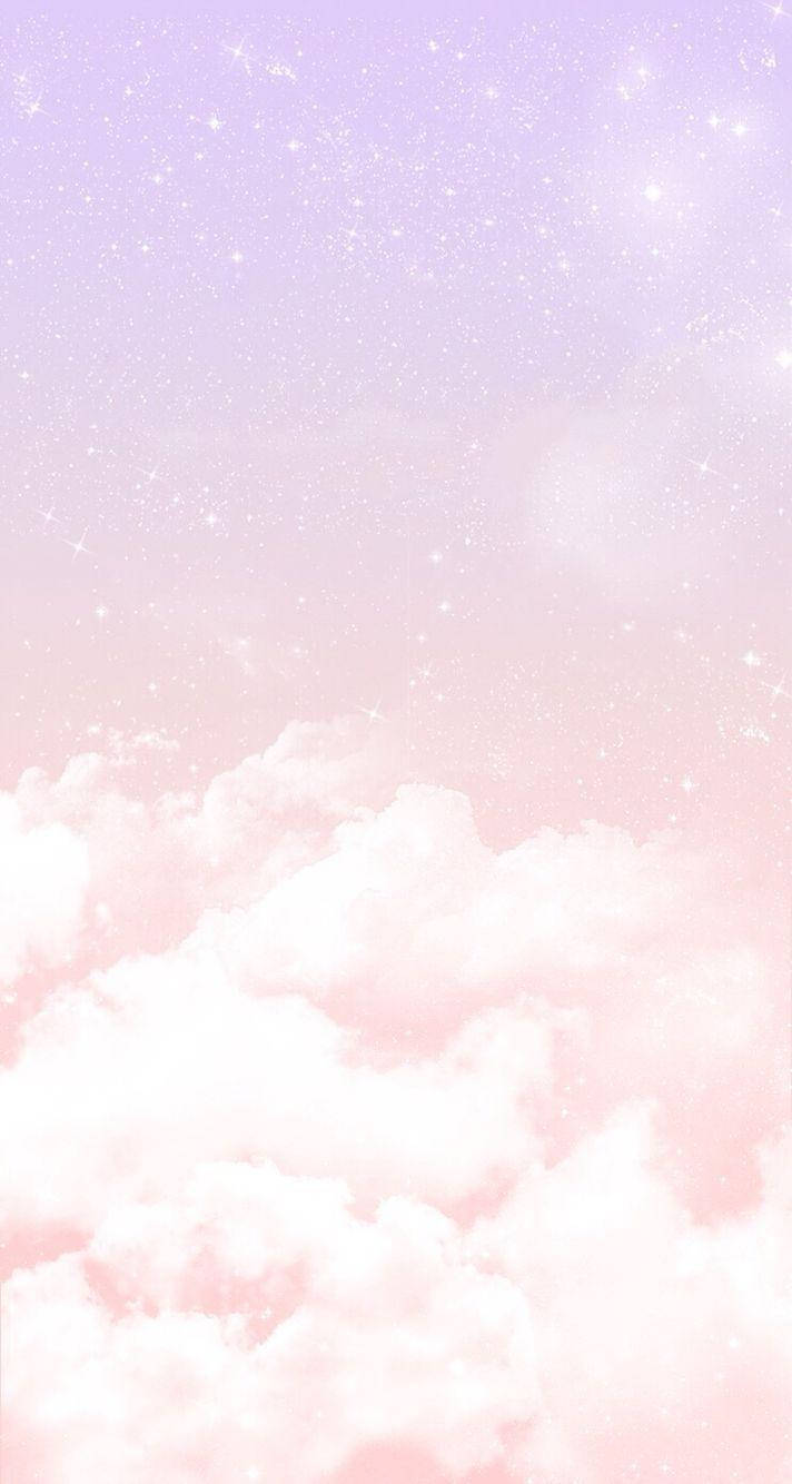 iPhone Fondo Rosa Estético Nubes Brillantes Fondos de pantalla