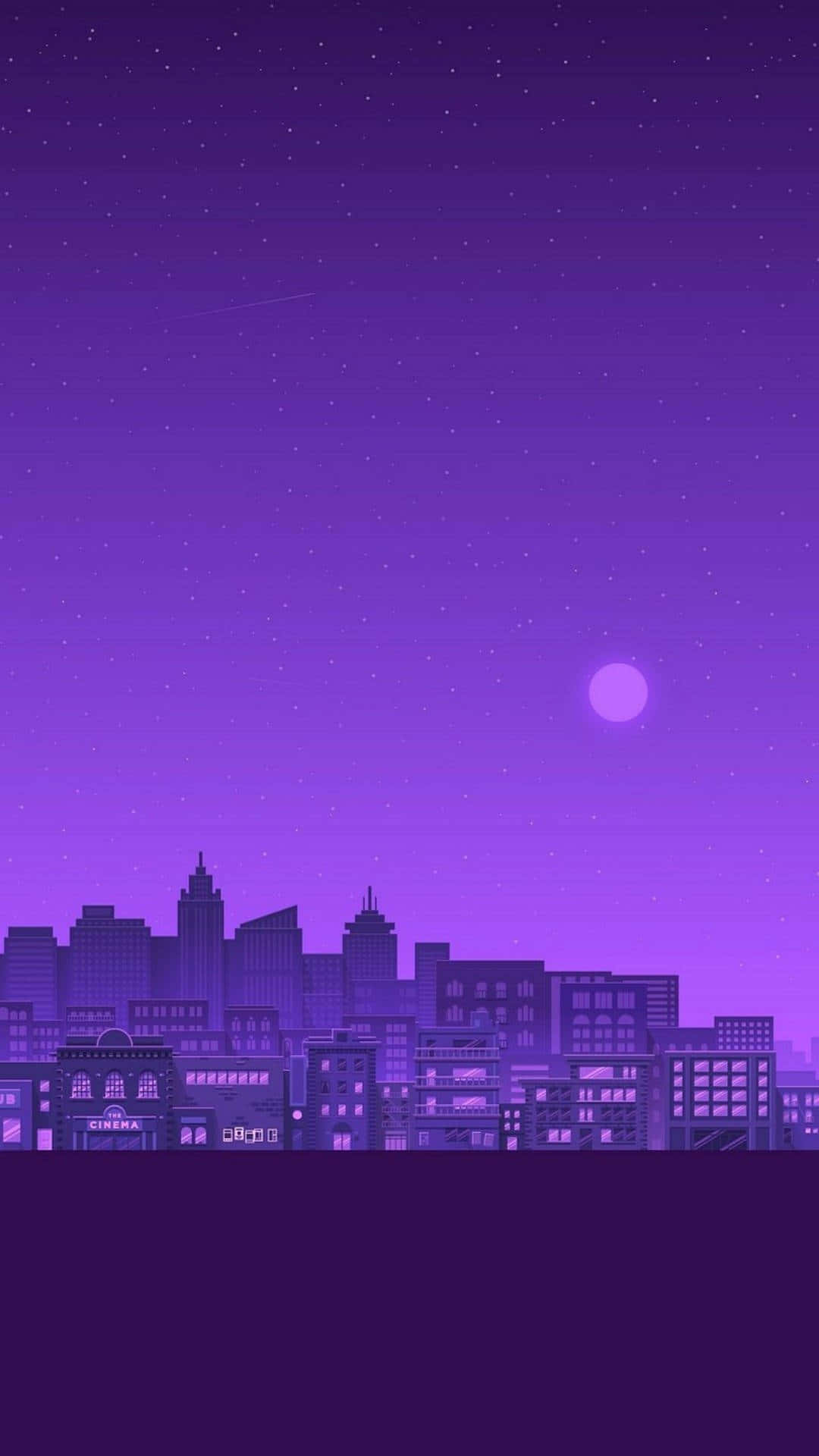 iPhone Lavanda Estética Horizonte Urbano Fondos de pantalla