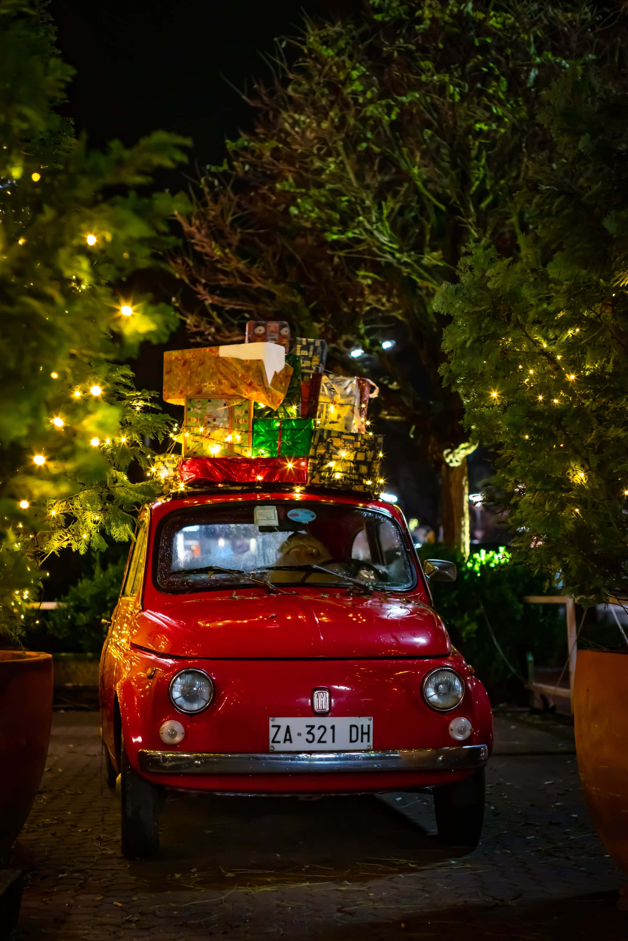 iPhone Navidad Estética Fiat 500 Fondos de pantalla