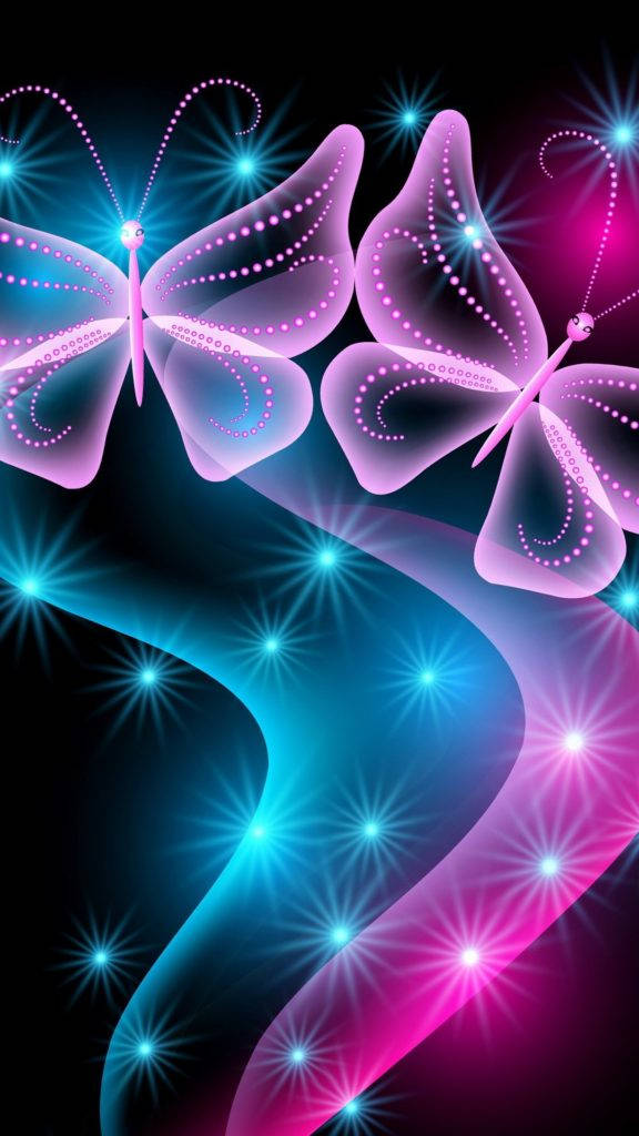 iPhone Neón de Mariposa Fondos de pantalla