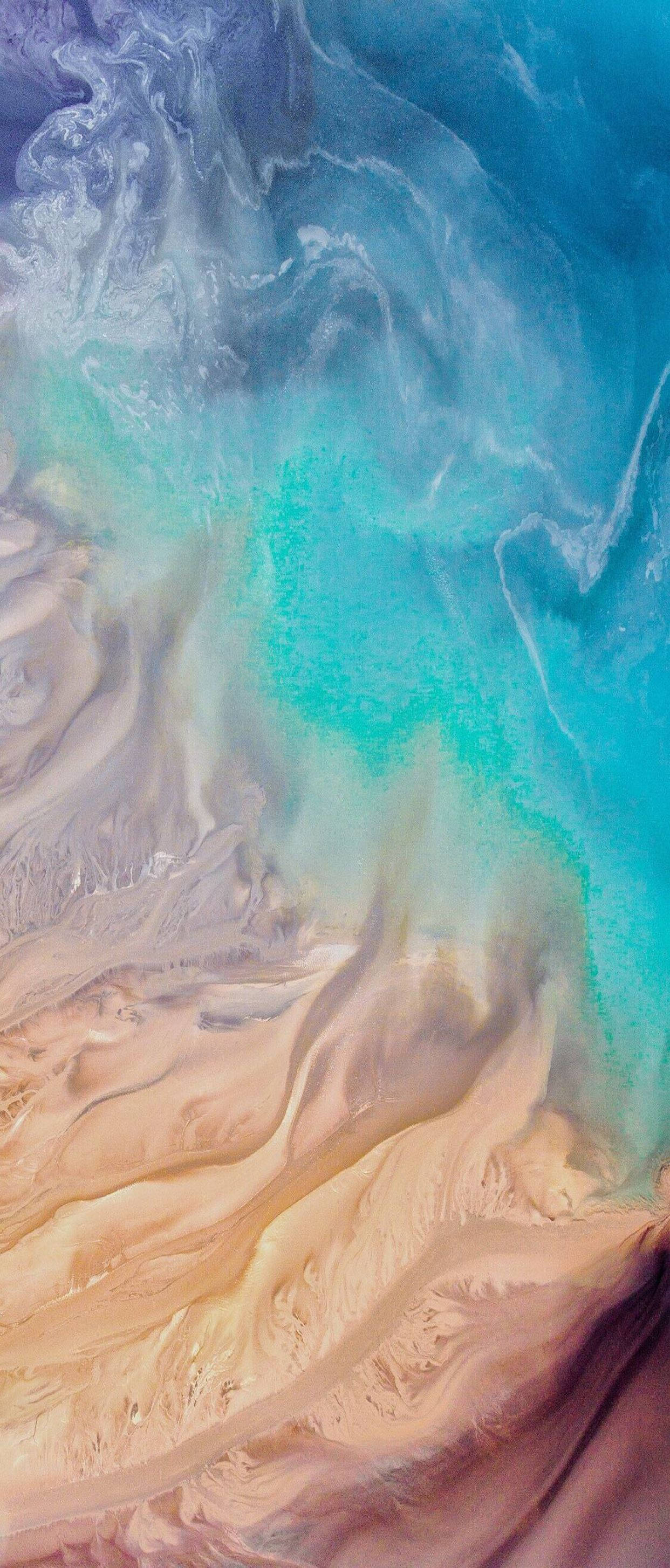 iPhone X Olas de Playa Arrastrando Arena Fondos de pantalla
