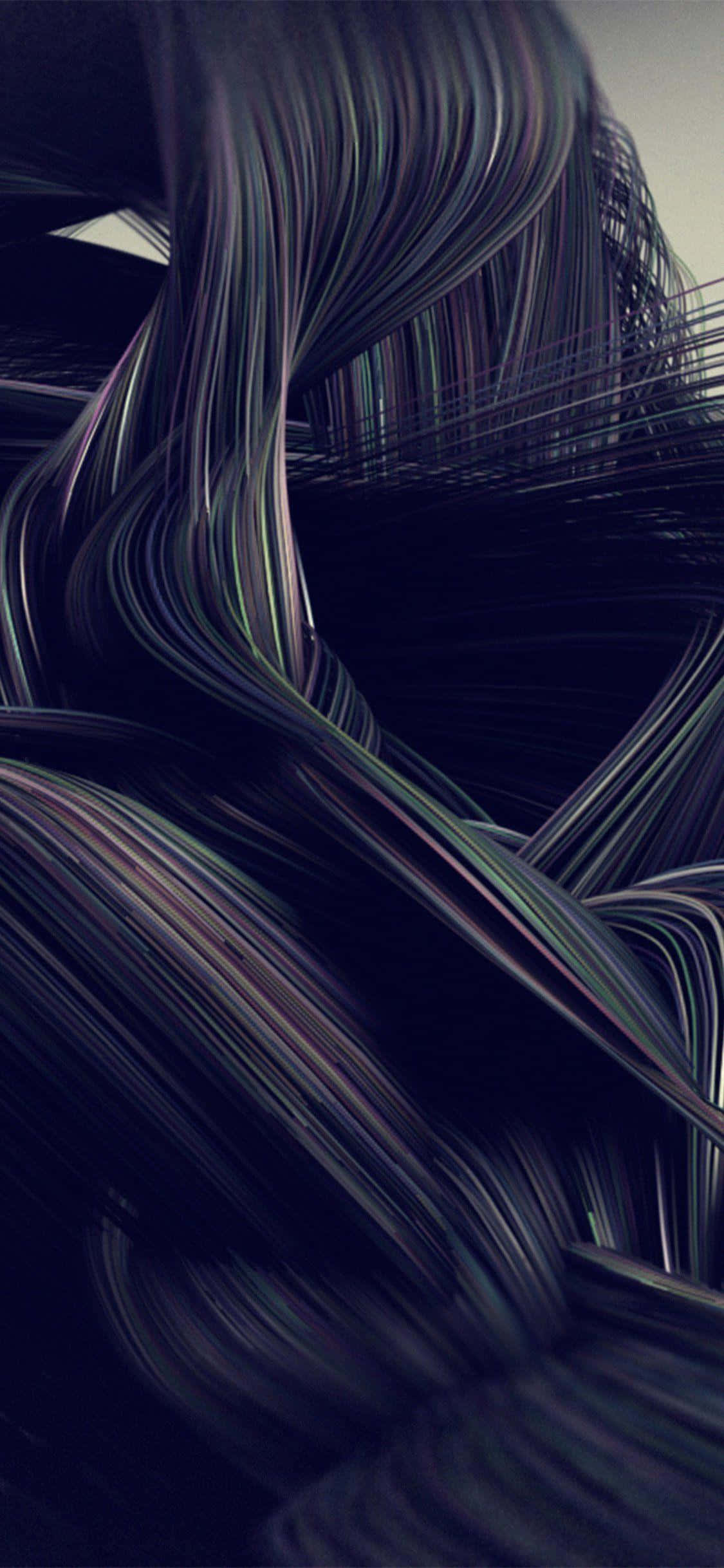 iPhone X Trenzas oscuras abstractas con líneas Fondos de pantalla