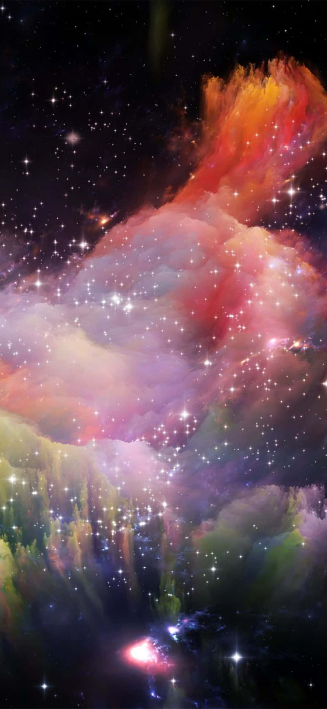 iPhone XR Espacio Humo de Colores Variados Estrellas Fondos de pantalla