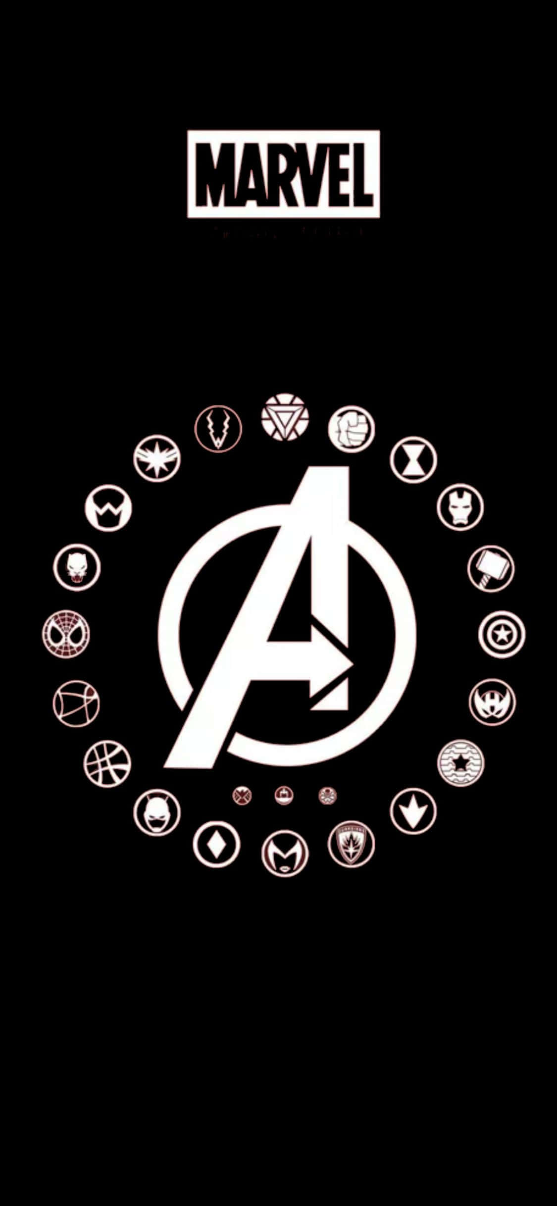 iPhone XS Fondo Logo Avengers Con Símbolo Superhéroes Fondos de pantalla