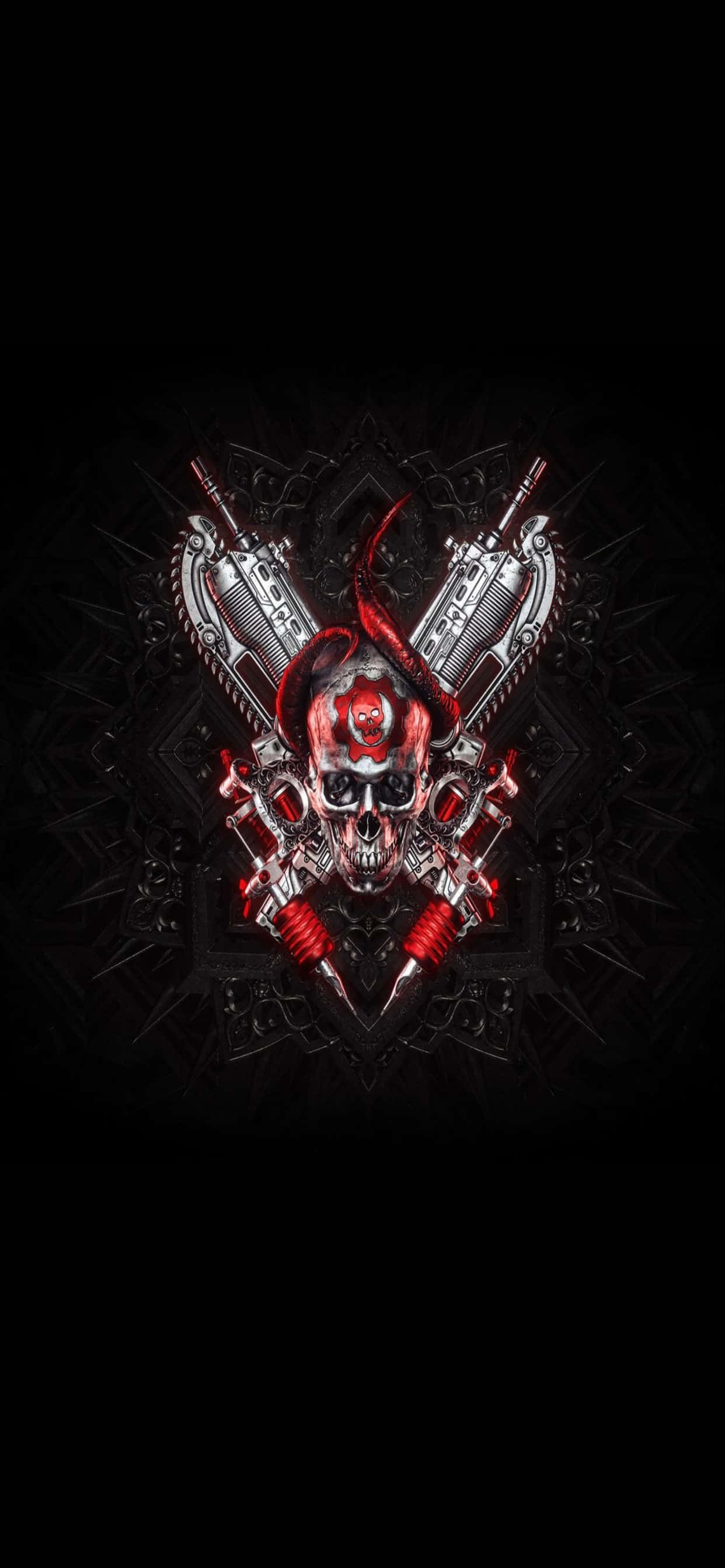 Fondo de logotipo simétrico de Gears of War 5 para iPhone XS Max Fondos de pantalla