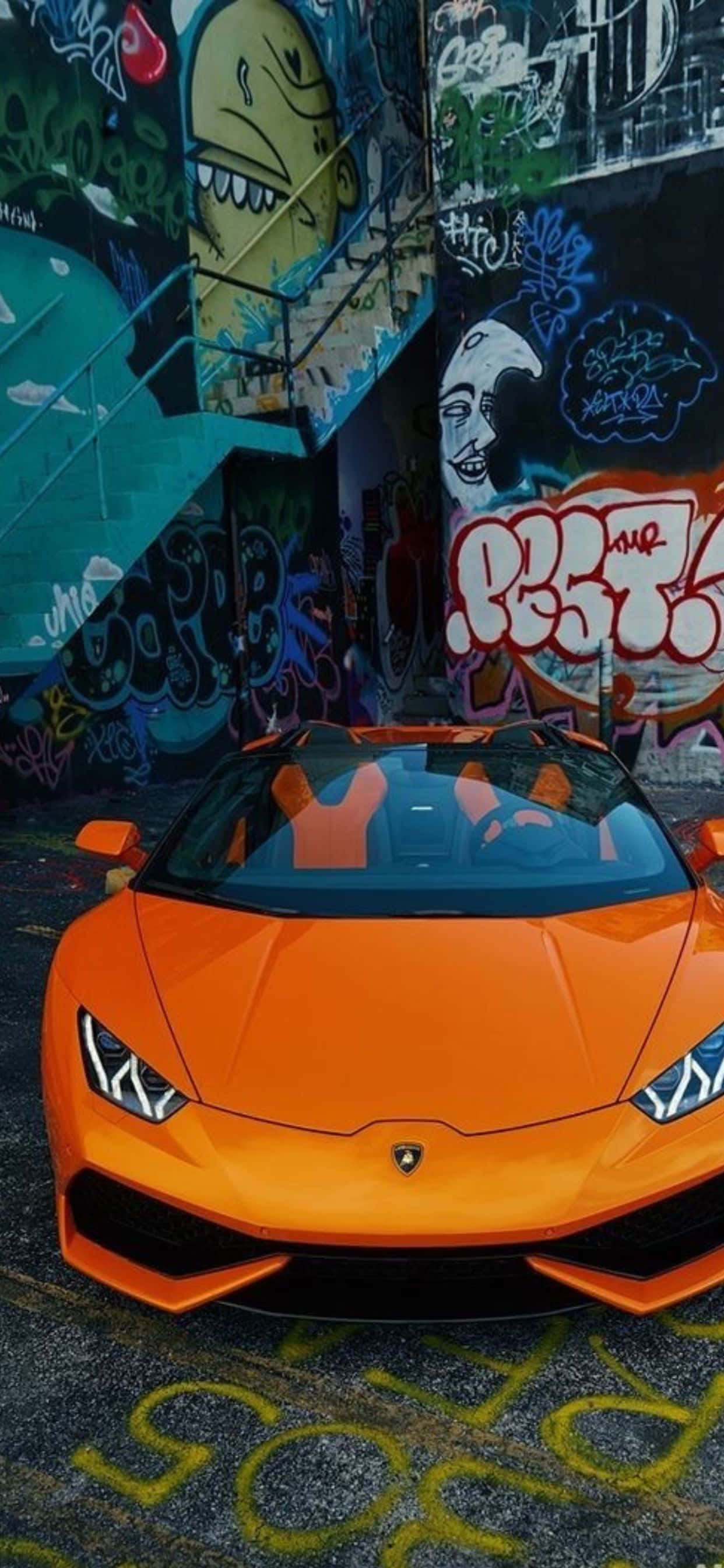 iPhone XS Max Fondo Lamborghini Huracán Naranja Fondos de pantalla