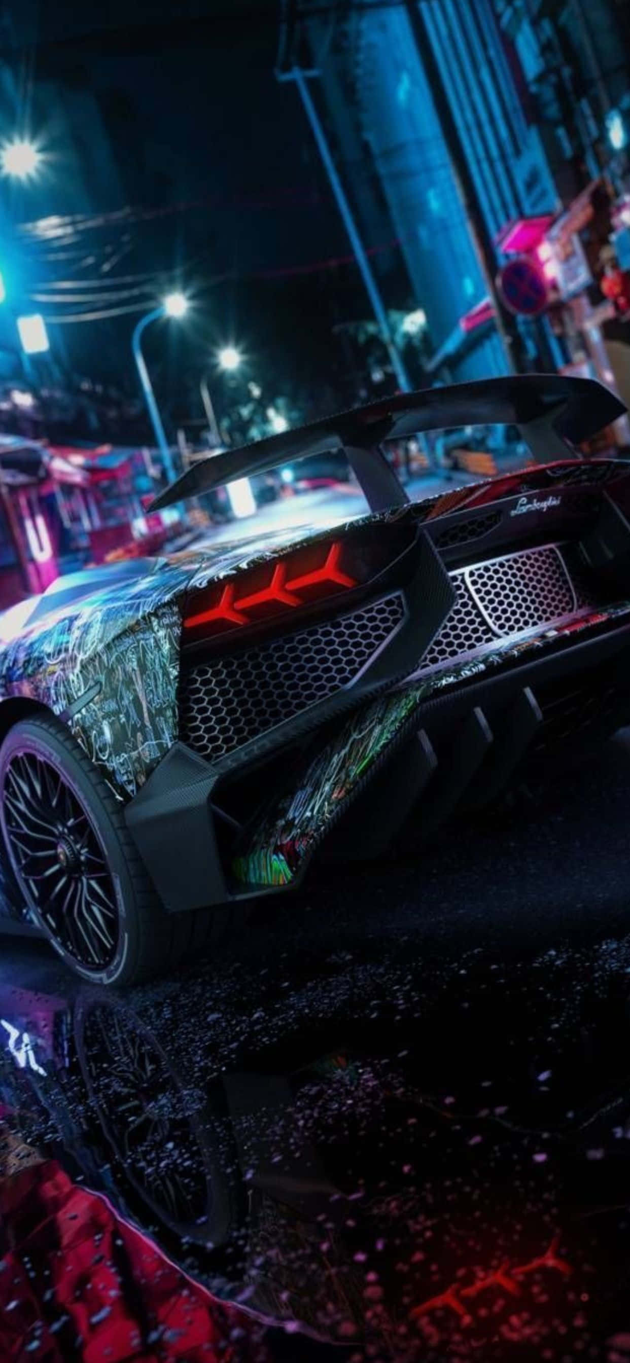 iPhone XS Max Lamborghini Aventador Trasero Fondo Fondos de pantalla