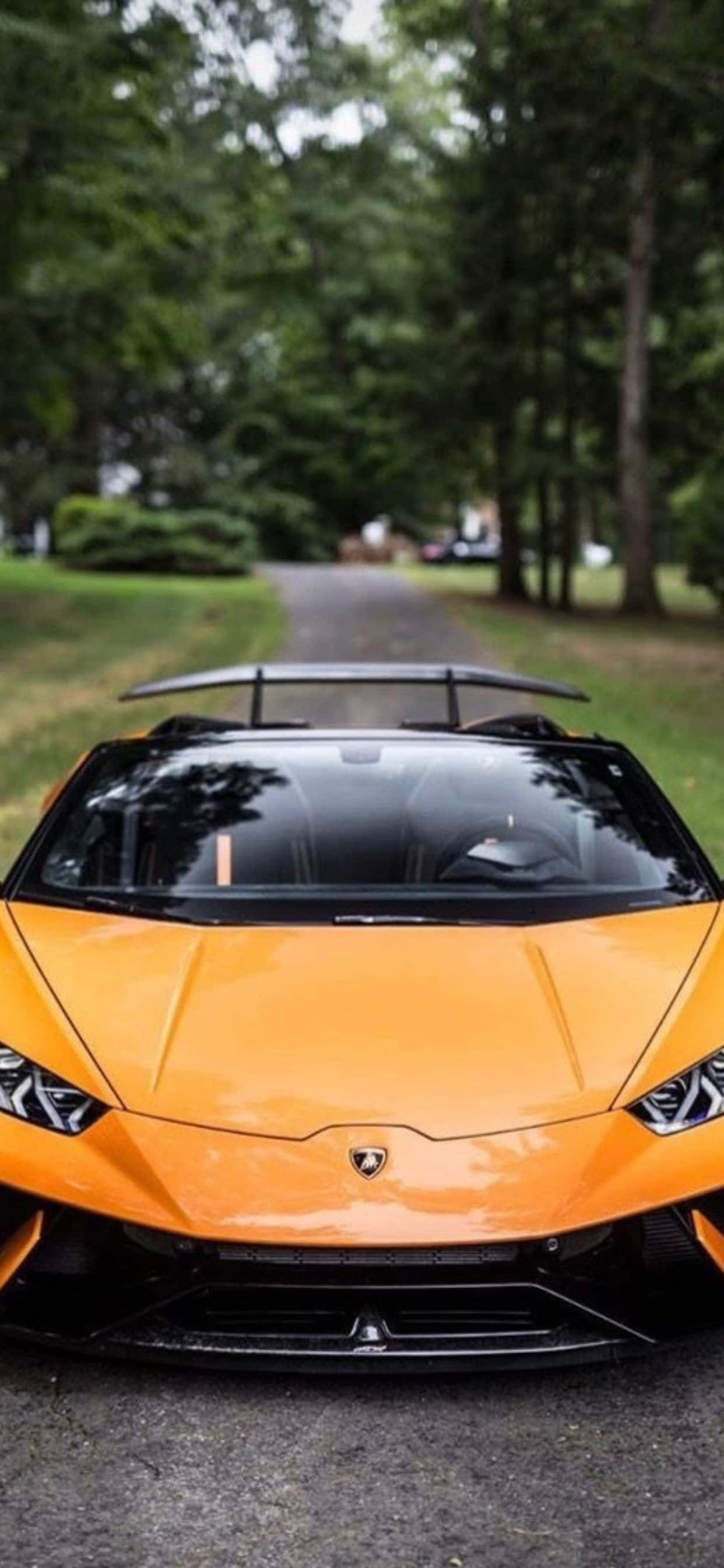 iPhone XS Max Lamborghini Fondo Negro y Naranja Fondos de pantalla