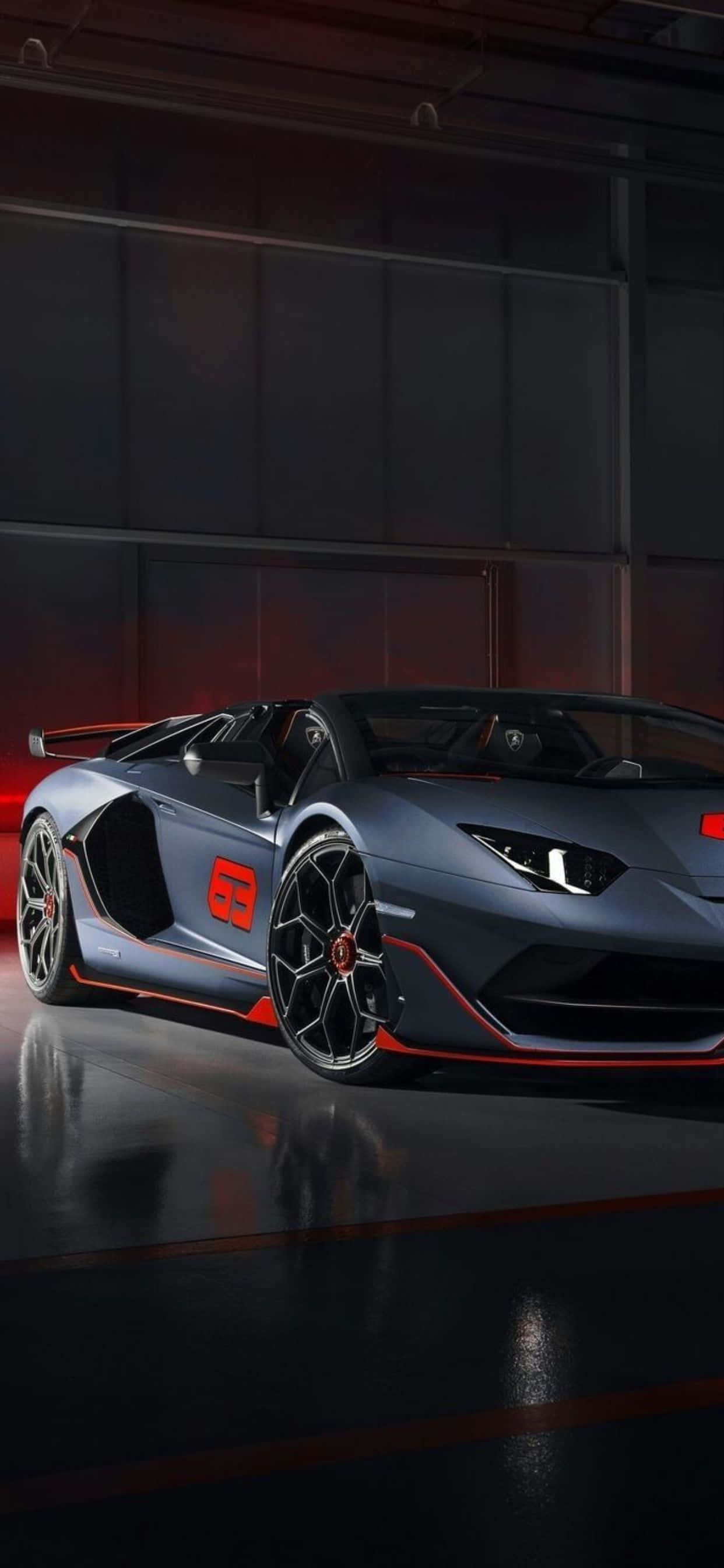 iPhone XS Max Lamborghini Fondo Rojo y Gris Fondos de pantalla